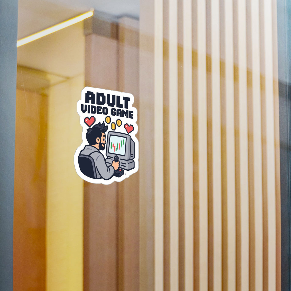 Day Trading Sticker - Adult Video Game Design for the Stock Market and Forex Trader, Laptop and Water Bottle Decals
