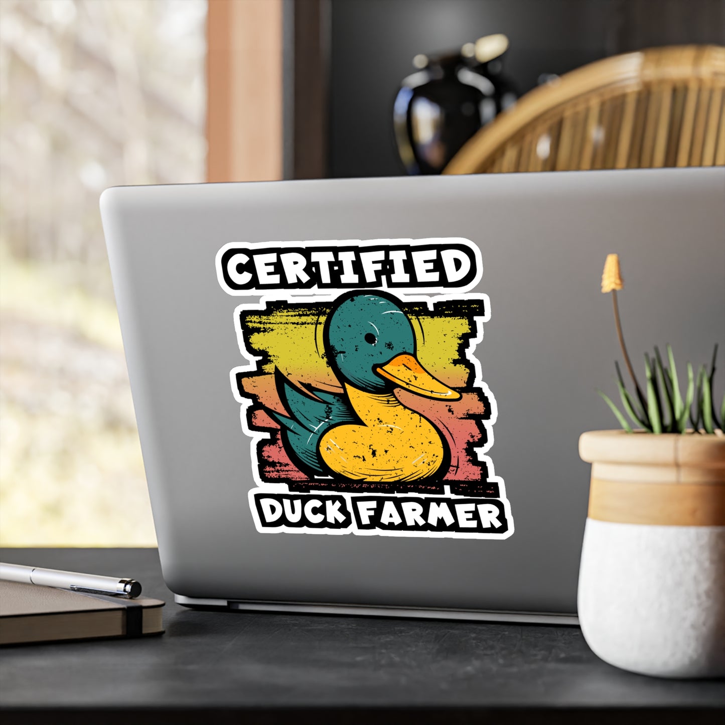 Certified Duck Farmer - Farmer Sticker for Laptop Sticker. Water Bottle Sticker, Vinyl Tractor Decal - Farmer Gift