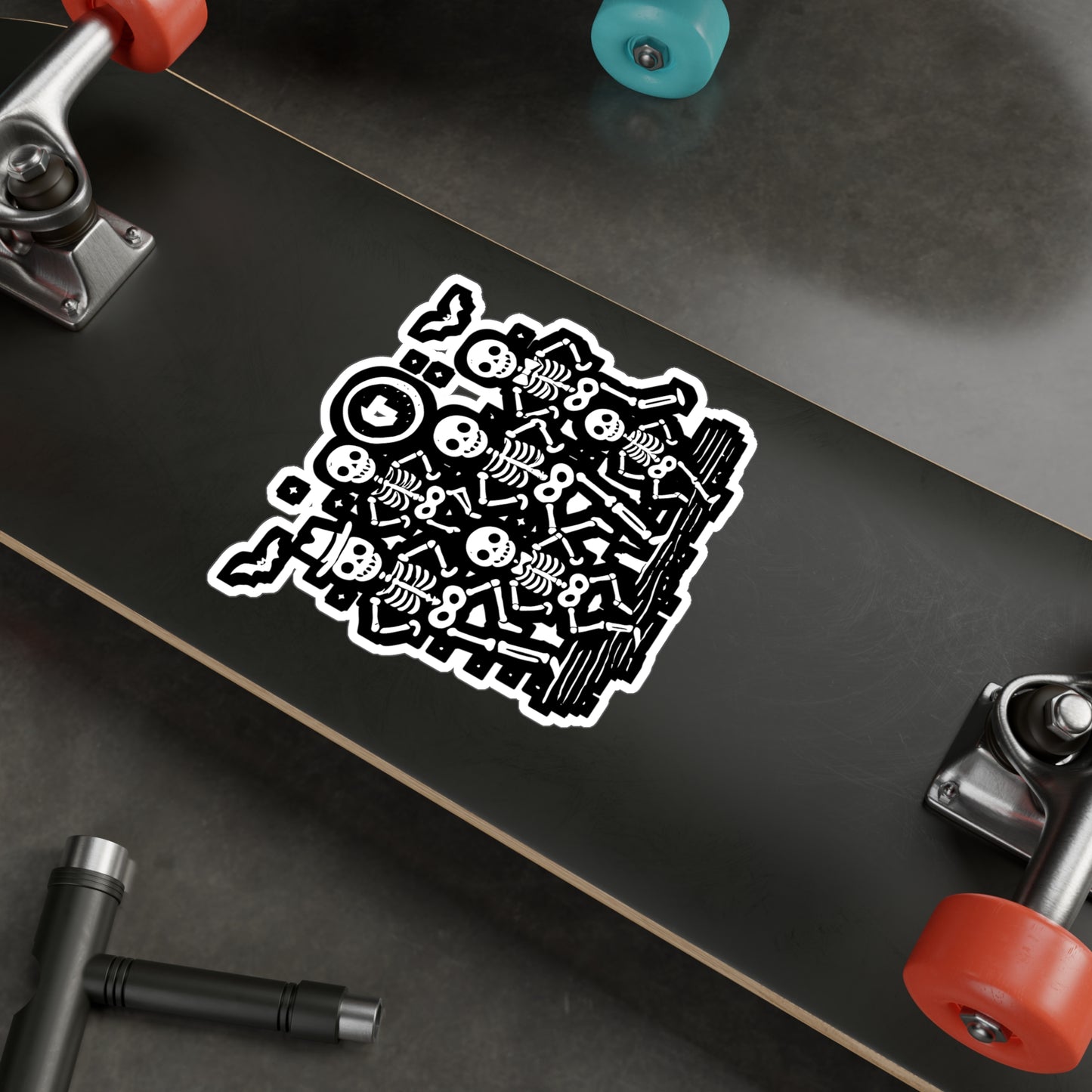 Halloween Dancing Skeletons - Halloween Sticker for Laptop Sticker. Water Bottle Sticker, Vinyl Skeletons Decal - Halloween Gift