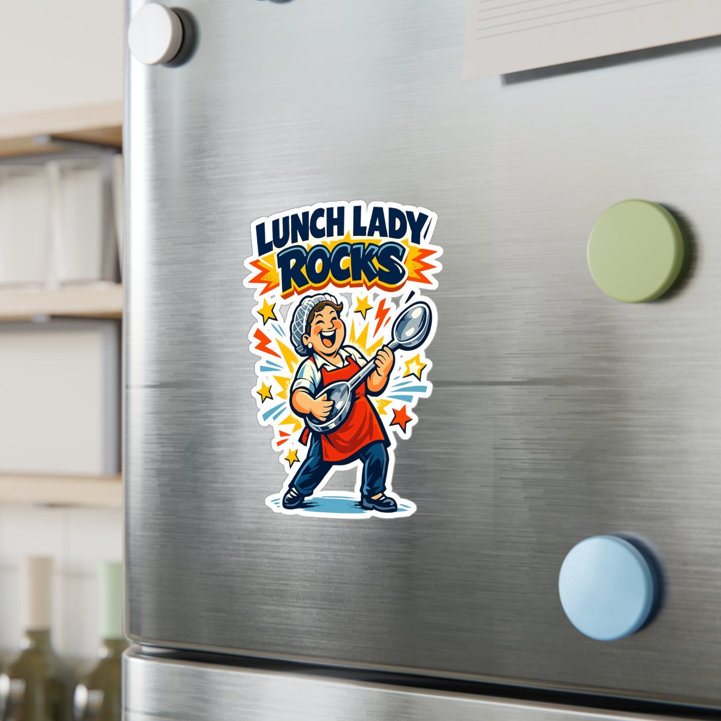 Lunch Lady Sticker Lunch Lady Rocks Cute School Canteen Vinyl Waterproof Decals for Laptop Water Bottle