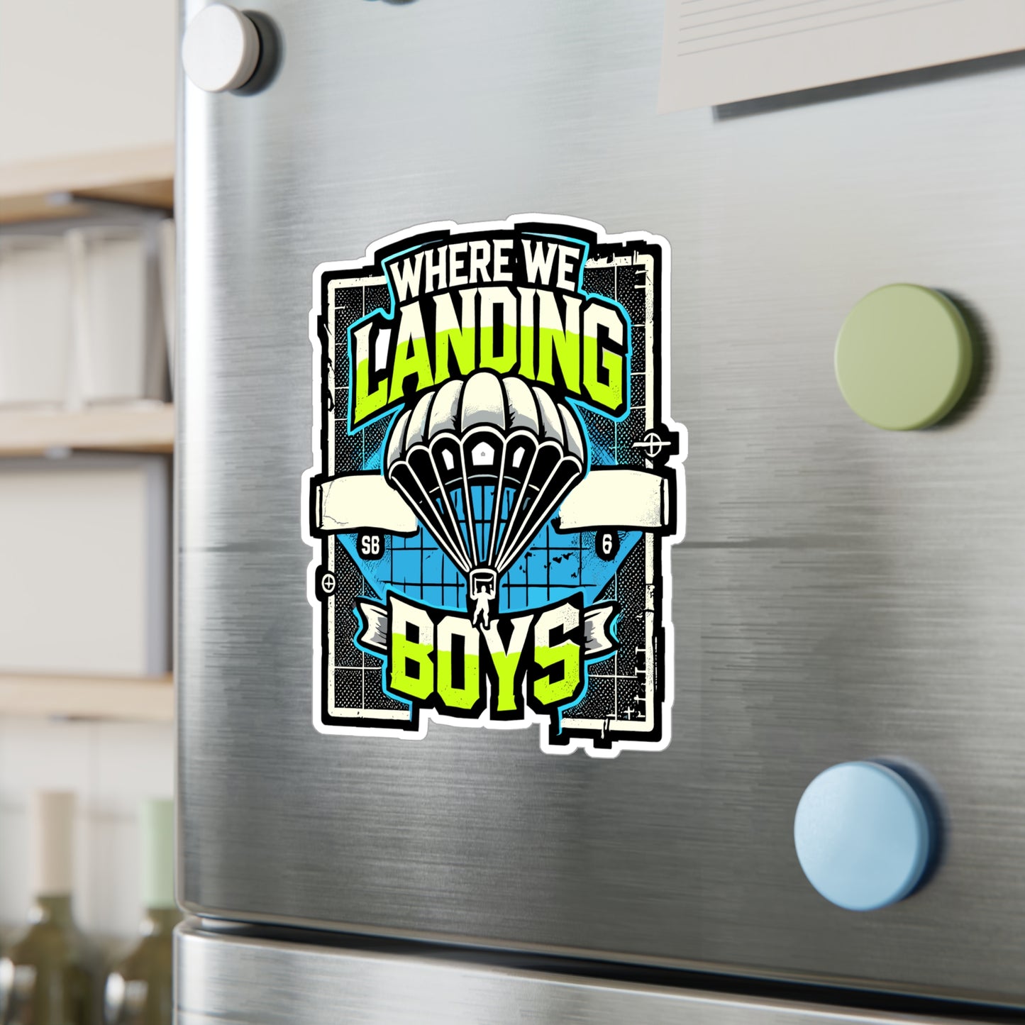 Where We Landing Boys - Battle royale Sticker for Laptop Sticker. Water Bottle Sticker, Vinyl Gaming Decal - Battle royale Gift