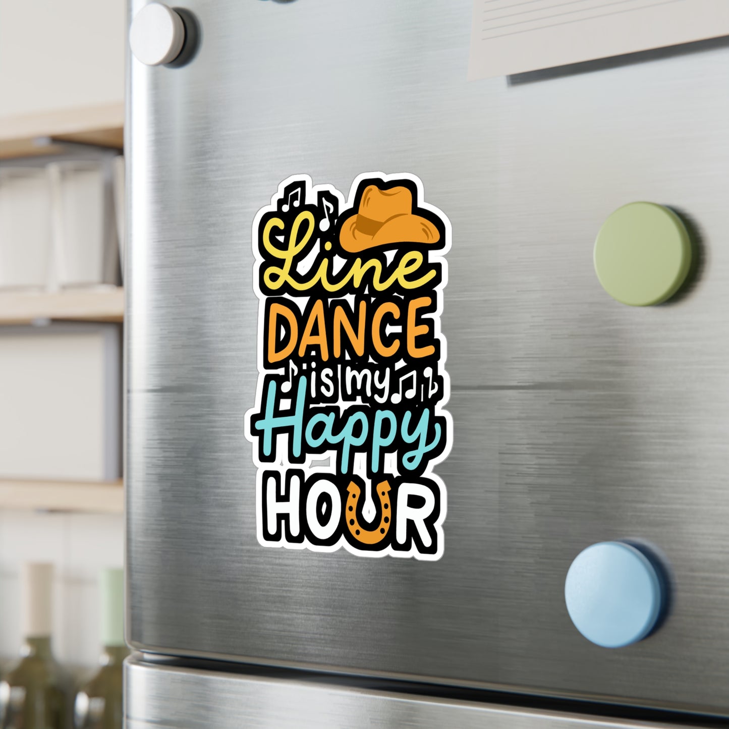 Line Dance Is My Happy Hour - Line dance Sticker for Laptop Sticker. Water Bottle Sticker, Vinyl Dancer Decal - Line dance Gift