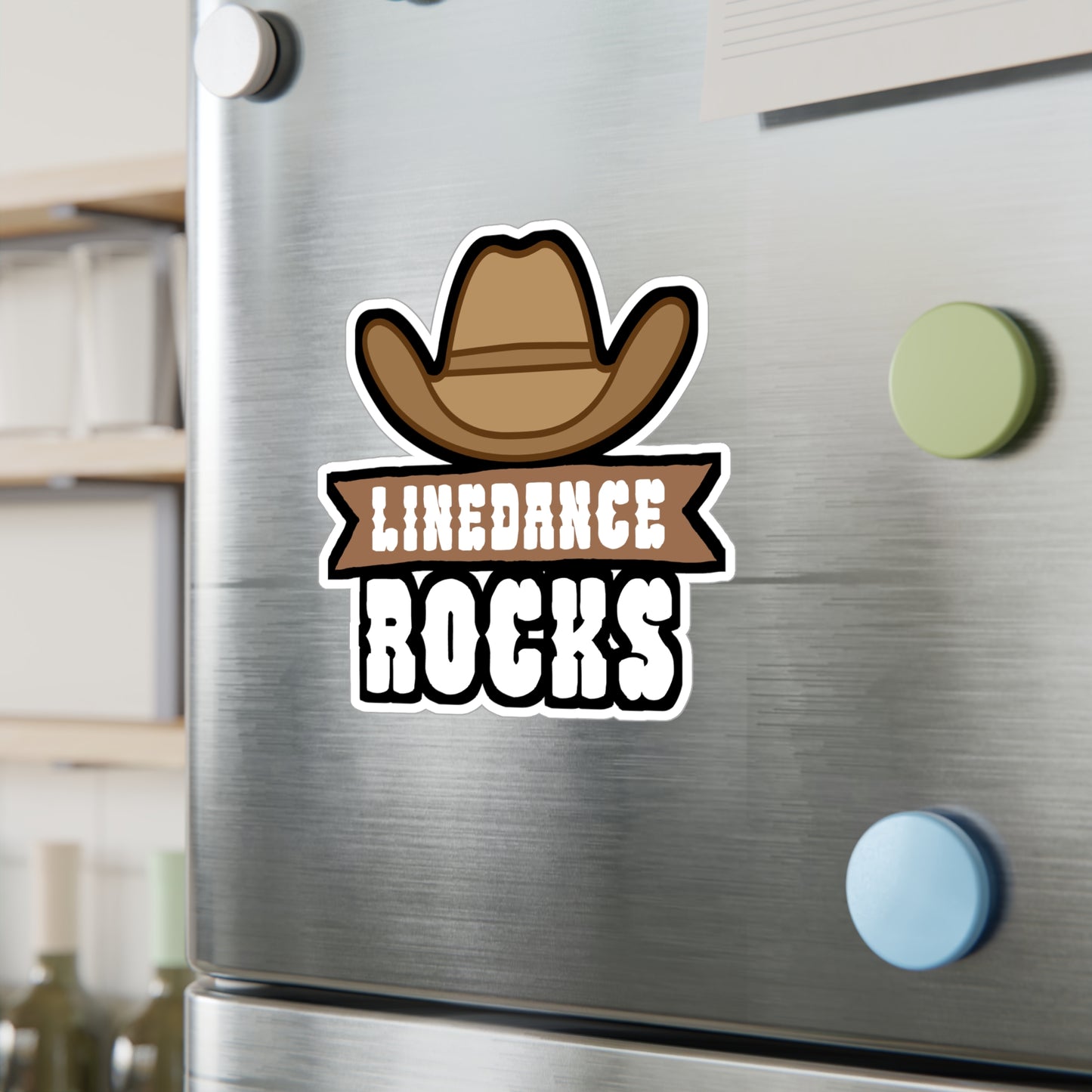Linedance rocks - Cowboy hat Sticker for Wall, Laptop, Window, Truck, Car Cowboy hat Gift Vinyl Step Decal Sticker