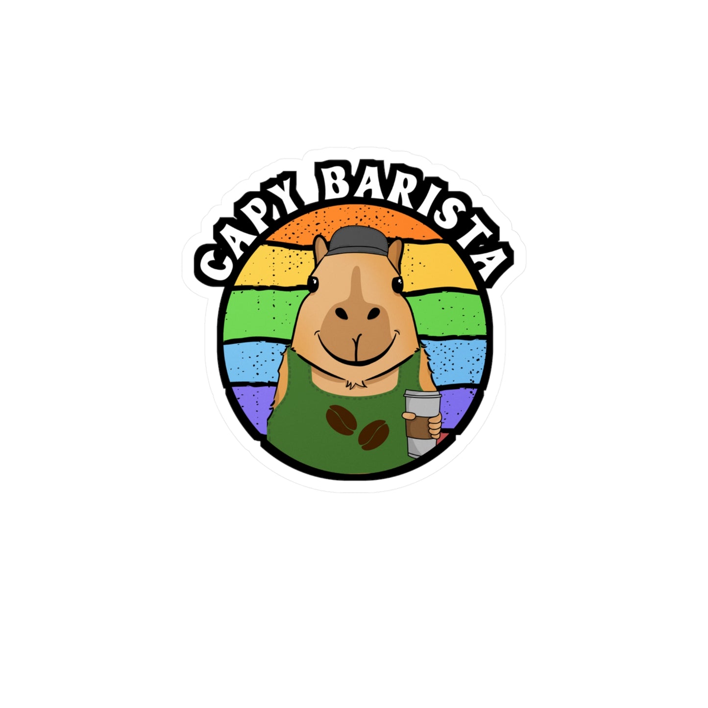 Capy Barista | Coffee Sticker | Barista Decals | Coffee-maker Laptop Sticker | Coffee Gift | Barista Gift