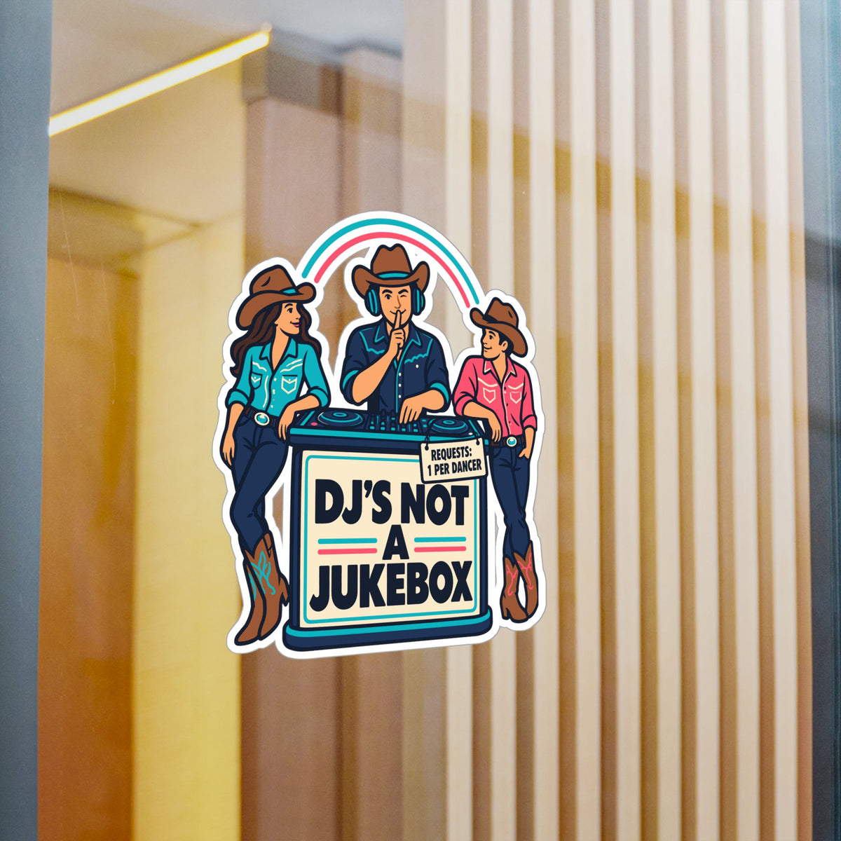 Line Dance Sticker – DJ’s Not a Jukebox, Western Decals for Country Dancers, Laptops and Water Bottles