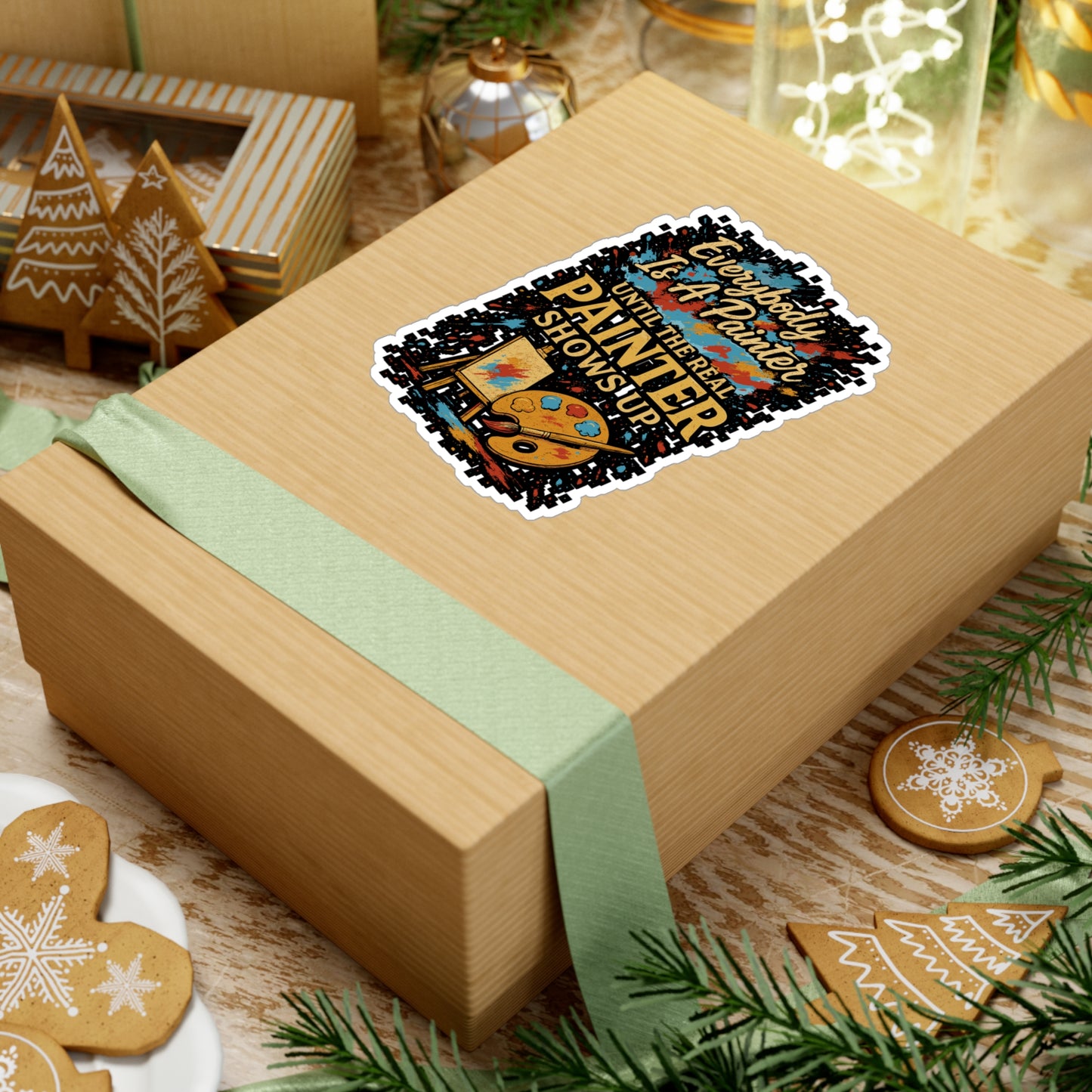 Everybody Is a Painter Until the Real Painter Shows Up – Funny Vinyl Sticker for Laptop or Water Bottle | Artist or Decor Gift