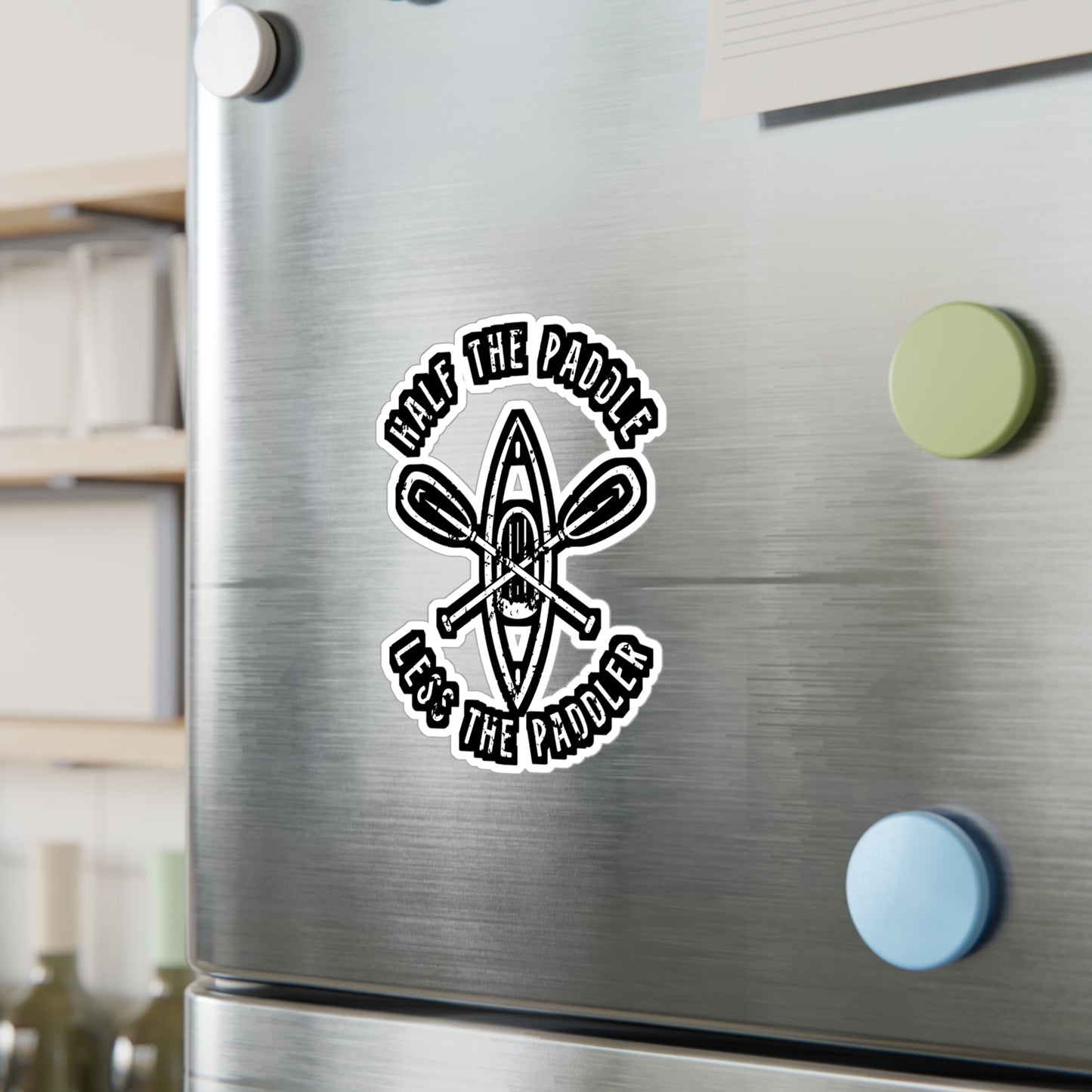 Half The Paddle Twice The Paddler - Canoe Sticker for Laptop Sticker. Water Bottle Sticker, Vinyl Canoeing Decal - Canoe Gift