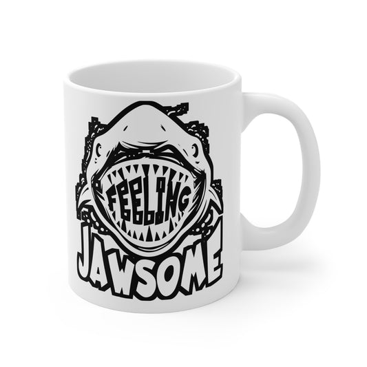 Feeling Jawesome - Sharks Mug for Coffee 11oz. Sharks Cup, White ceramic, Marine Mug, Jaws Tea Cup - Sharks Gift