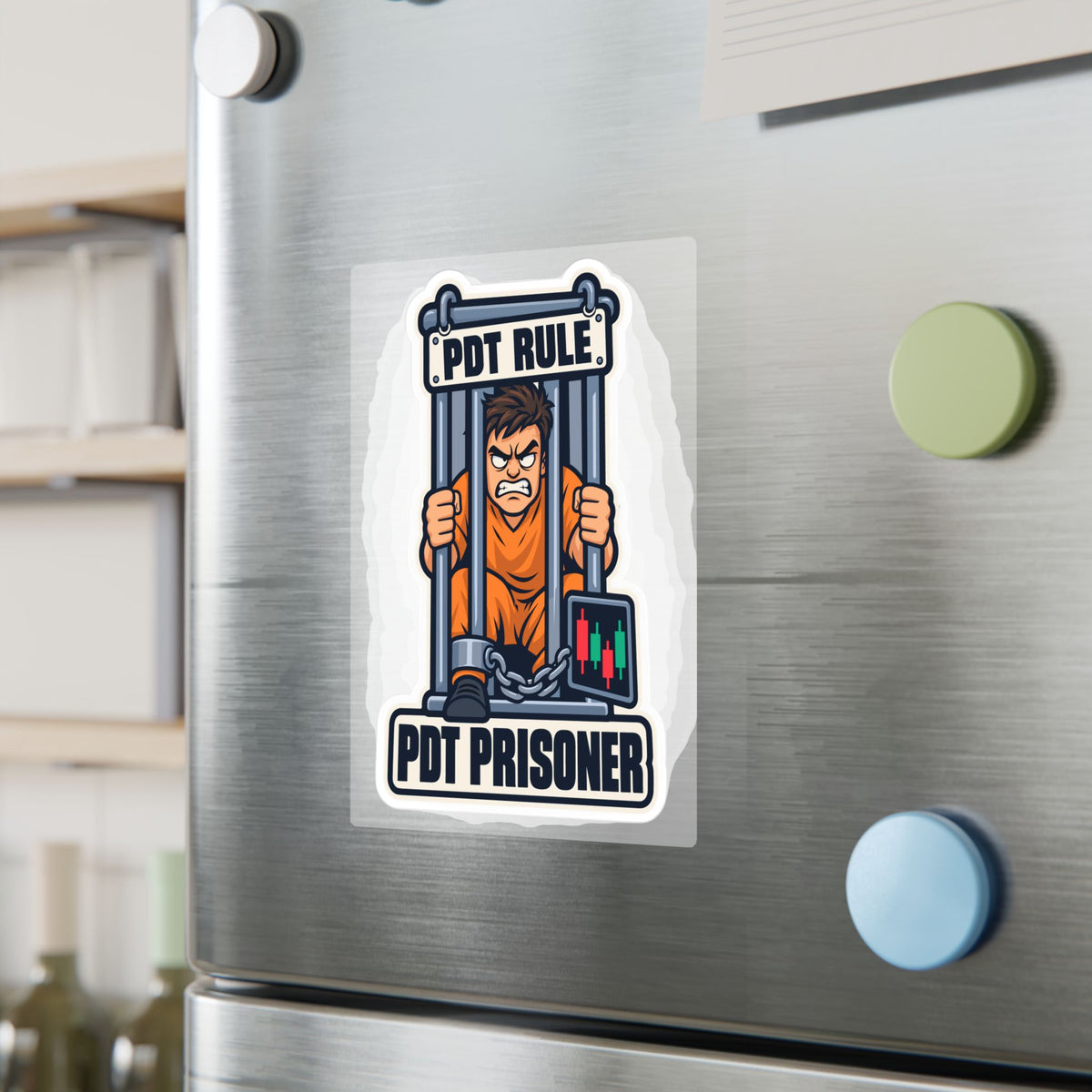 Day Trading Sticker - PDT Prisoner Design for the Stock Market and Forex Trader, Laptop and Water Bottle Decals