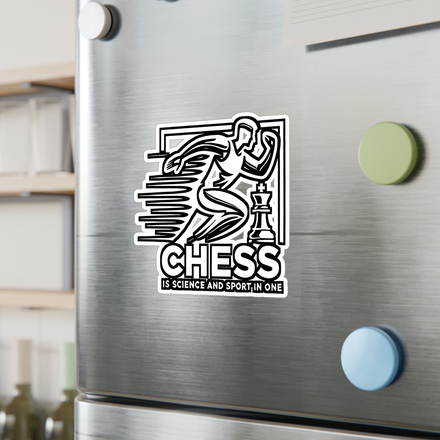 Chess Is Science and Sport in One – Vinyl Sticker for Laptop or Water Bottle | STEM Chess Gift for Players, Students & Science Fans