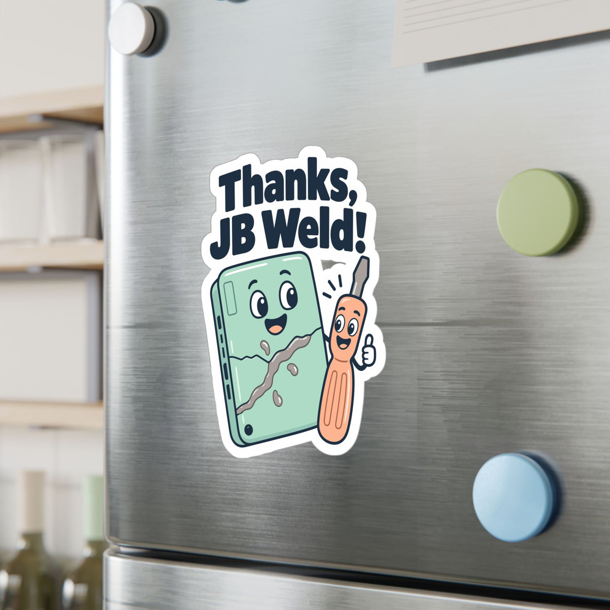 Upcycling Sticker - Thanks Jb Weld Design, Recycling Art Decals for Laptop and Water Bottle, Celebrating Sustainability