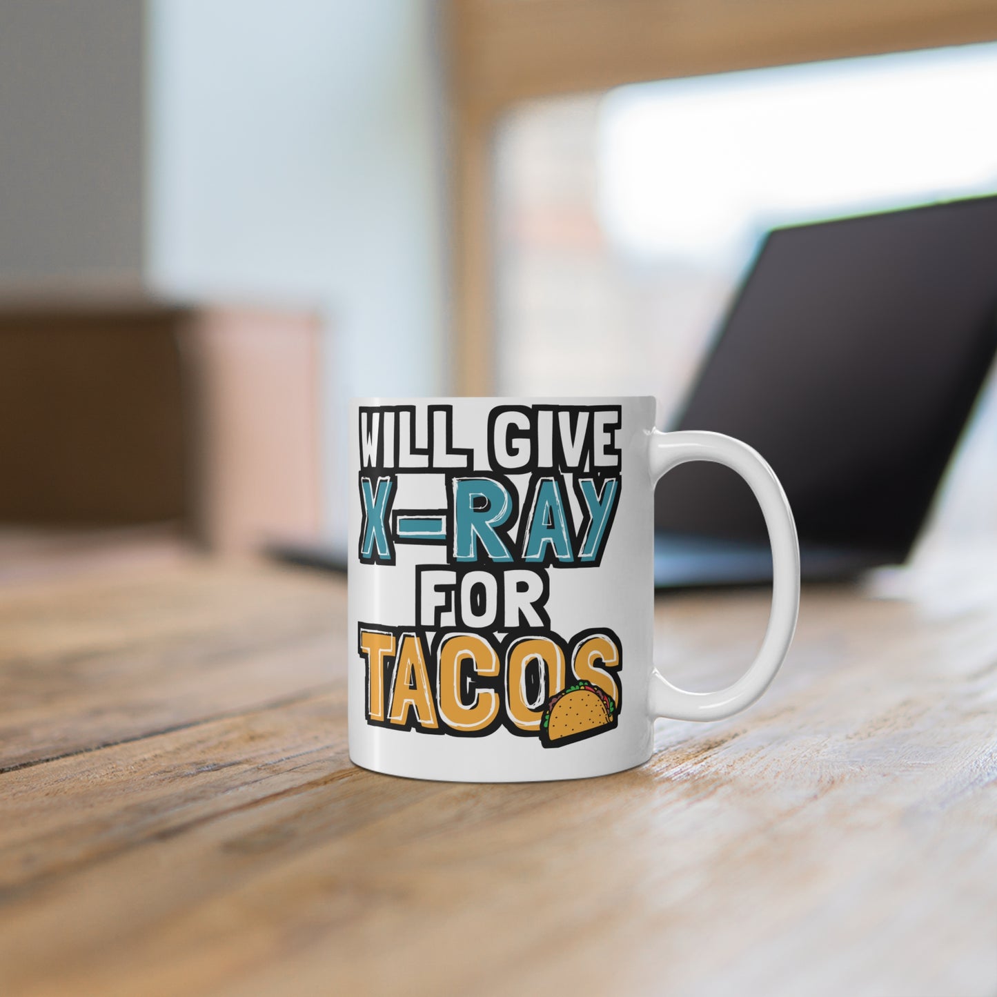 Will Give X-Ray For Tacos - Xray-tech Mug for Coffee 11oz. Xray-tech Cup, White ceramic, Medicine Mug, Rad-tech Tea Cup - Xray-tech Gift