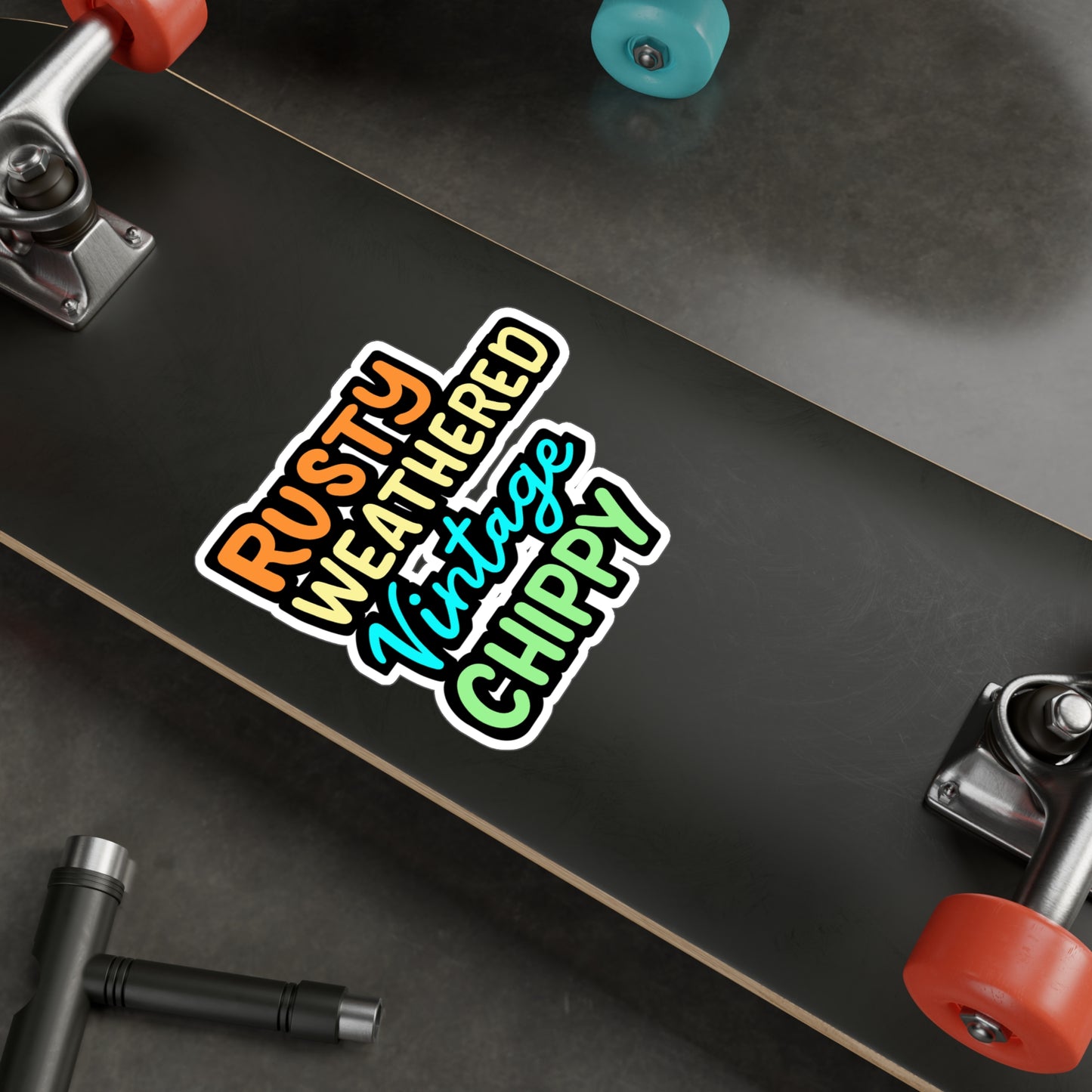 Rusty Weathered Vintage Chippy - Antiquing Sticker for Laptop Sticker. Water Bottle Sticker, Vinyl Antiques Decal - Antiquing Gift