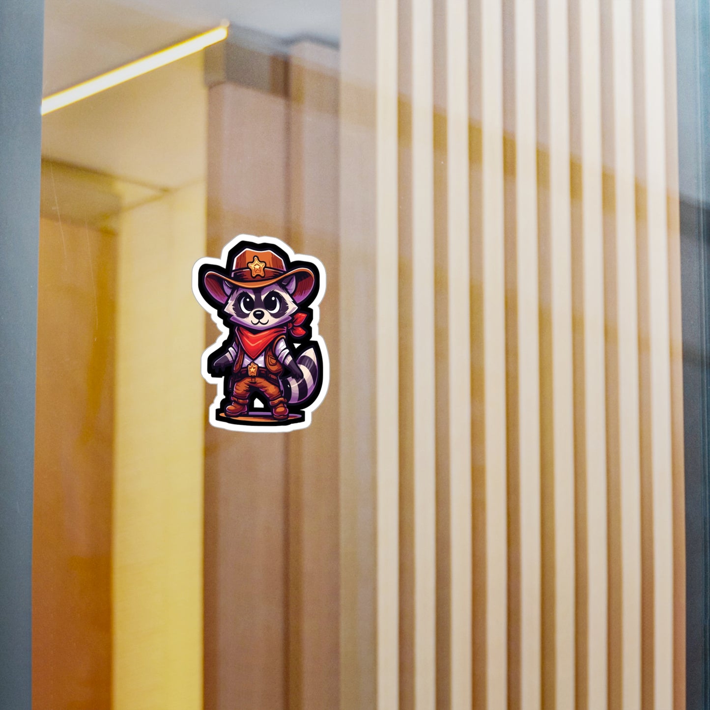 Raccoon Cowboy - Raccoon Sticker for Car Window Laptop Sticker. Water Bottle Sticker, Vinyl Cowboy Decal, Bandana Sticker - Raccoon Gift