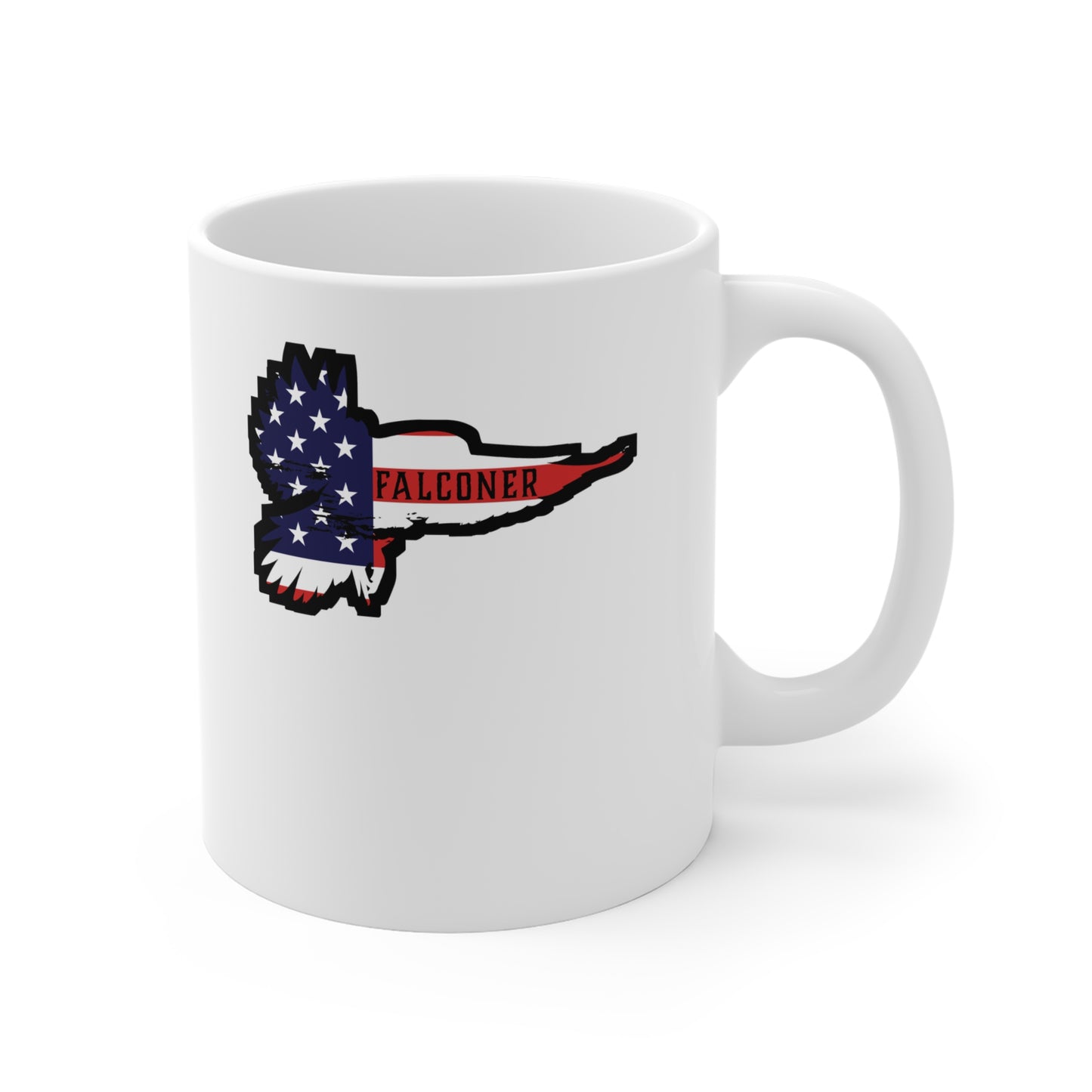 American Falconer - Falcon Mug for Coffee 11oz. Falcon Cup, White ceramic, Falconer Mug, Falconry Tea Cup - Falcon Gift