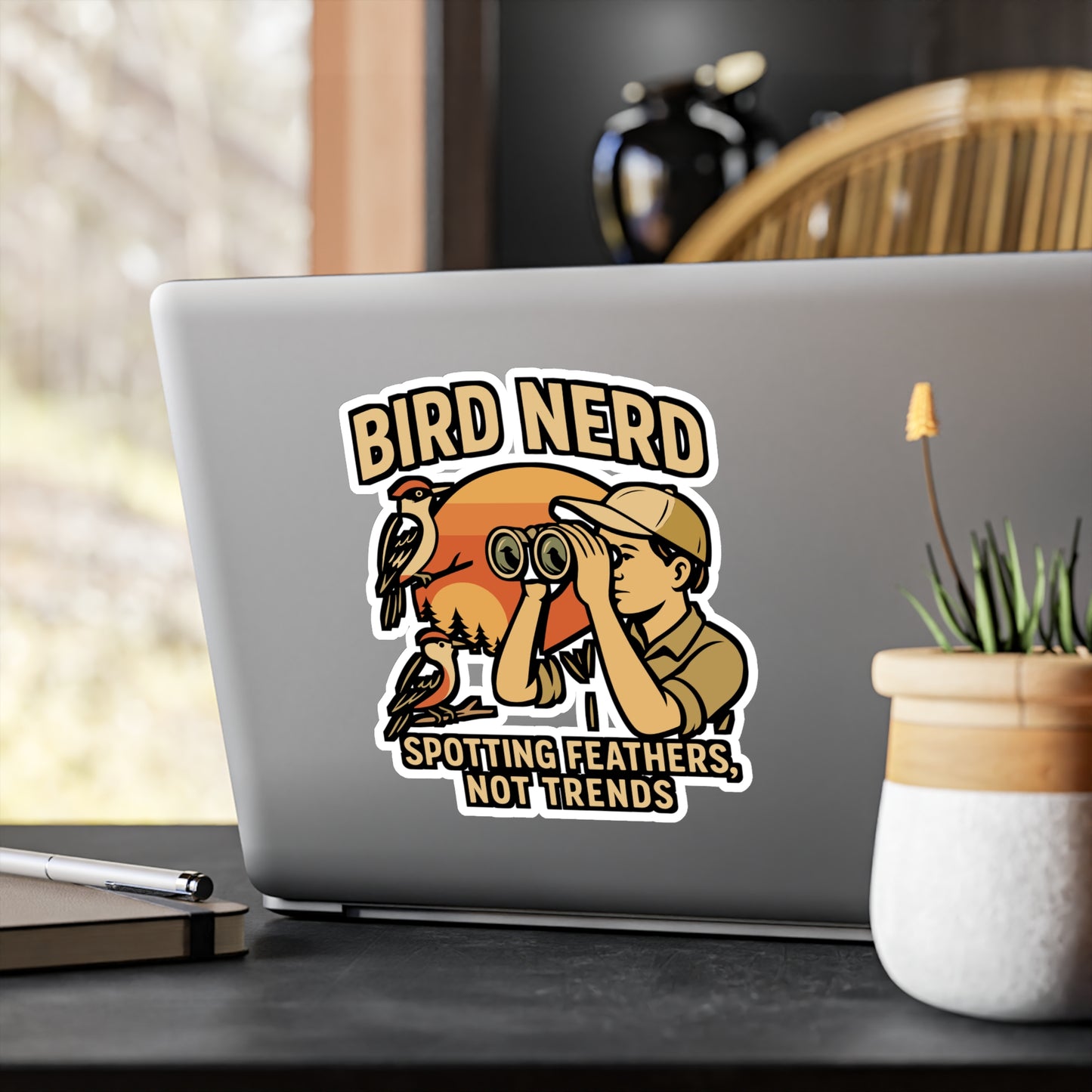 Bird Nerd – Funny Birdwatcher Sticker for Laptop or Water Bottle | Vinyl Binocular Decal | Birding Gift for Nature Lovers