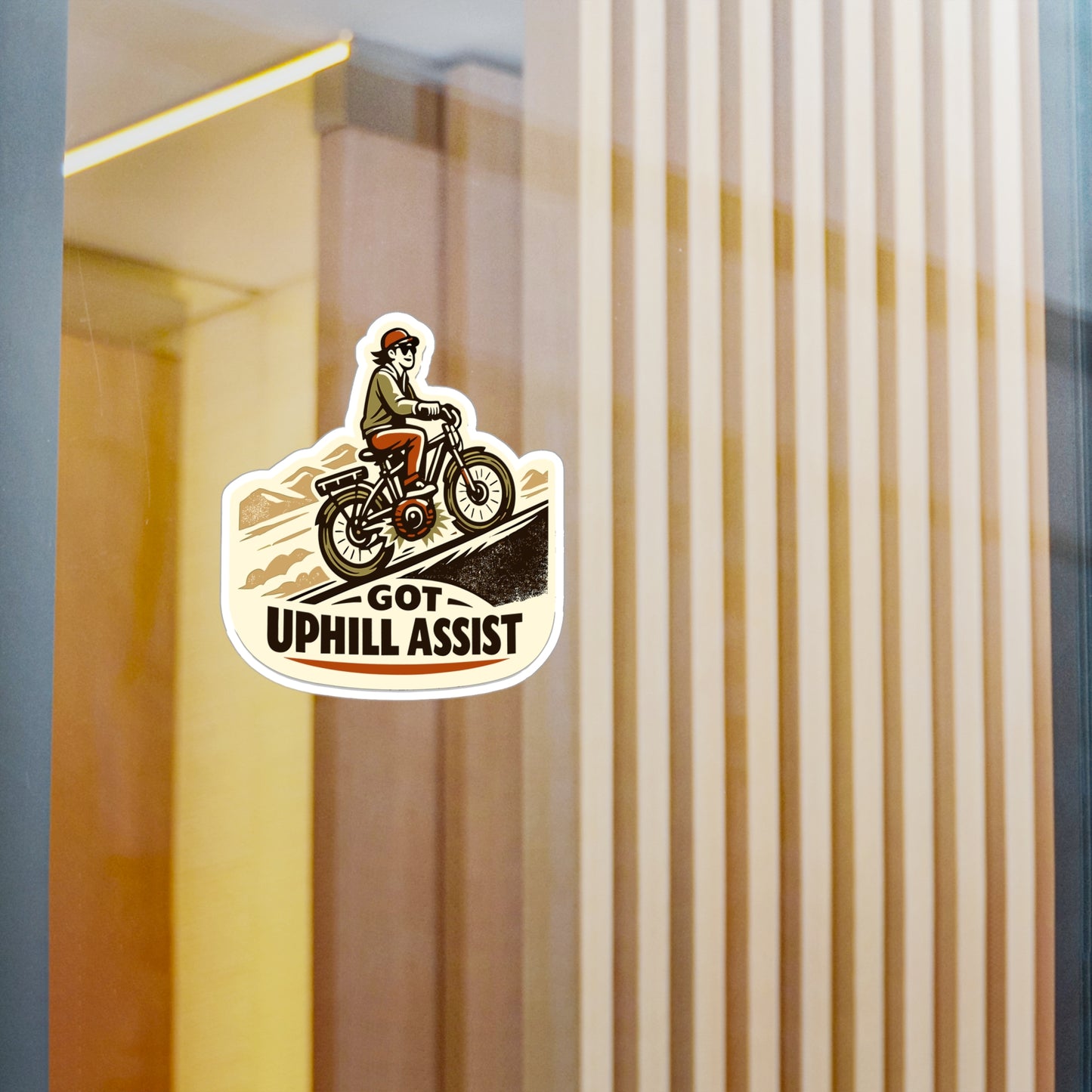 E-Bike Sticker Got Uphill Assist electric bike decal waterproof vinyl decals for laptop water bottle e cycling e cyclist style