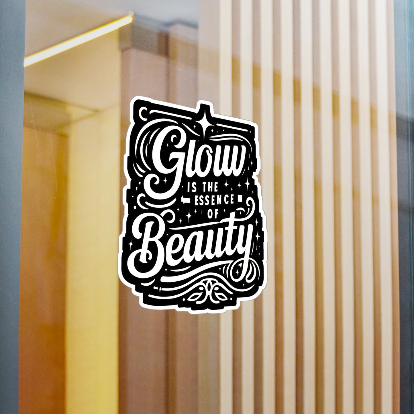 Glow is the essence of beauty - Beautician Sticker for Laptop Sticker. Water Bottle Sticker, Vinyl Esthetician Decal - Beautician Gift