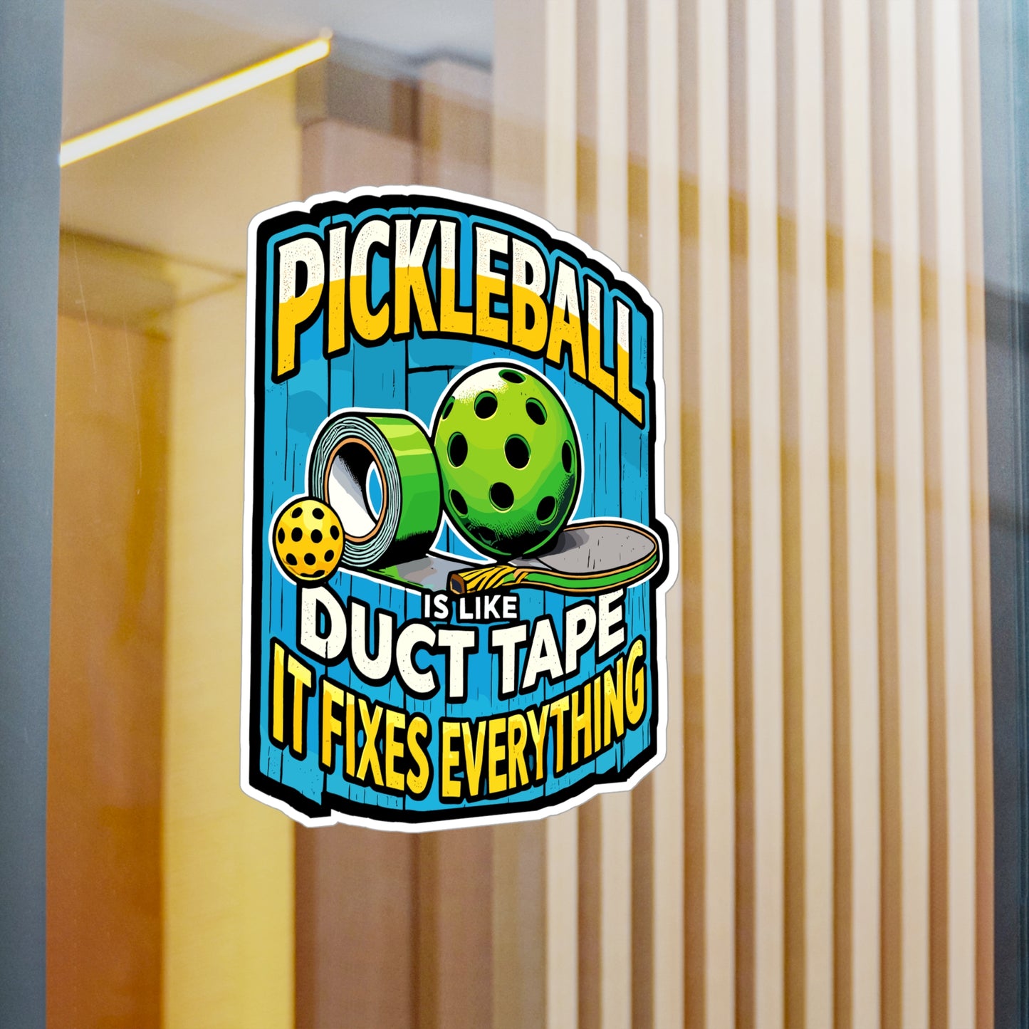 Pickleball Is Like Duct Tape It Fixes Everything - Pickleball Sticker for Laptop Sticker. Water Bottle Sticker, Vinyl Dink Decal - Pickleball Gift