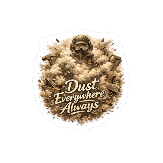 Carpenter Sticker Dust Everywhere Always Woodworker Woodworking Decals Waterproof Vinyl for Laptop, Water Bottle