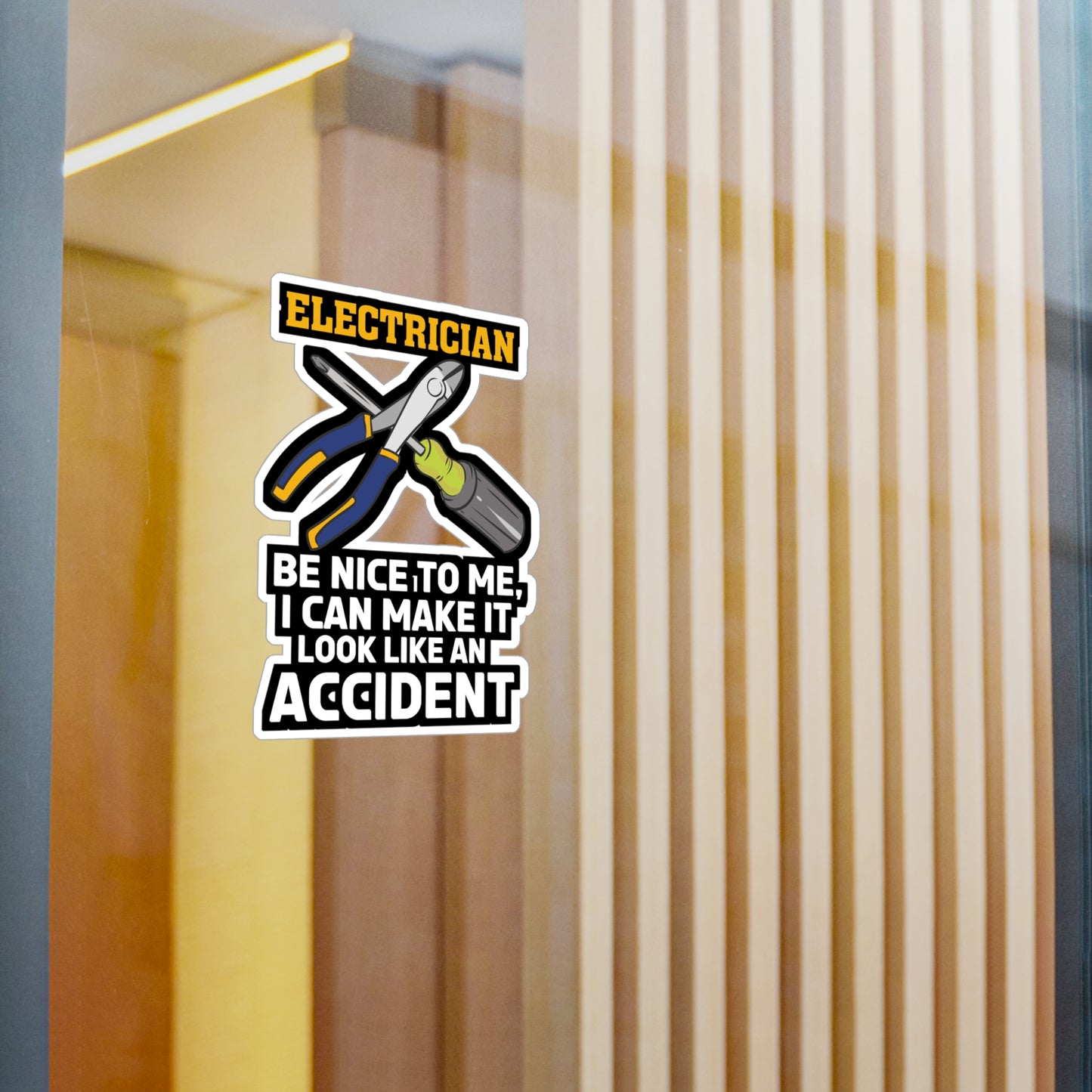 Look Like An Accident Electrician - Electrician Sticker for Laptop Sticker. Water Bottle Sticker, Vinyl Stripper Decal - Electrician Gift