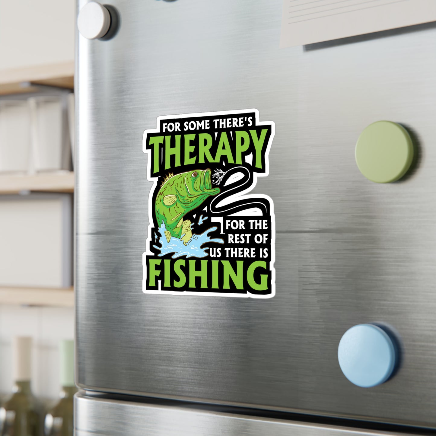 For Some There's Therapy For The Rest Of Us There Is Fishing - Fishing Sticker for Laptop Sticker. Water Bottle Sticker, Vinyl Angling Decal - Fishing Gift