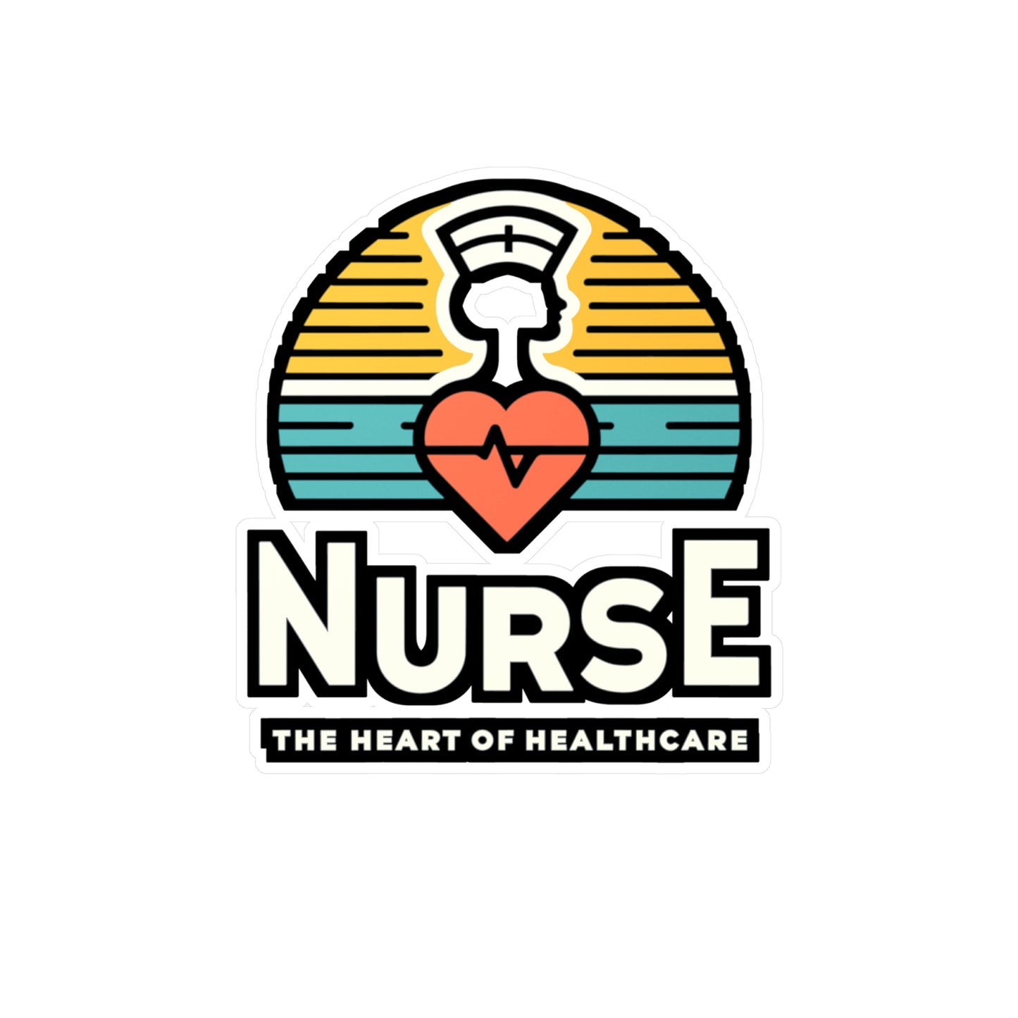 Nurse The heart of healthcare - Nurse Sticker for Laptop Sticker. Water Bottle Sticker, Vinyl Nursing-student Decal - Nurse Gift
