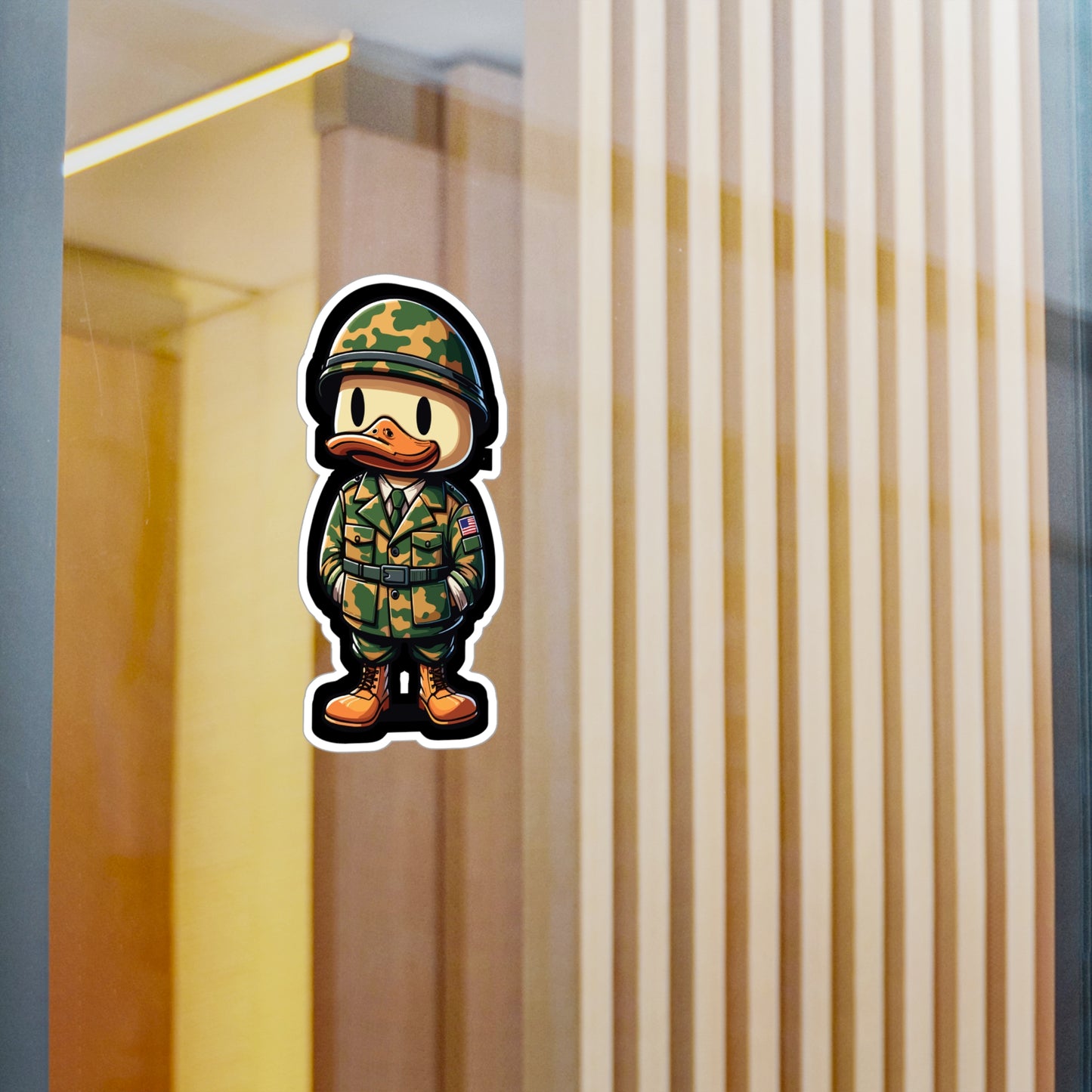 Solider Duck - Duck Sticker for Car Window Laptop Sticker. Water Bottle Sticker, Vinyl Soldier Decal, Military Sticker - Duck Gift
