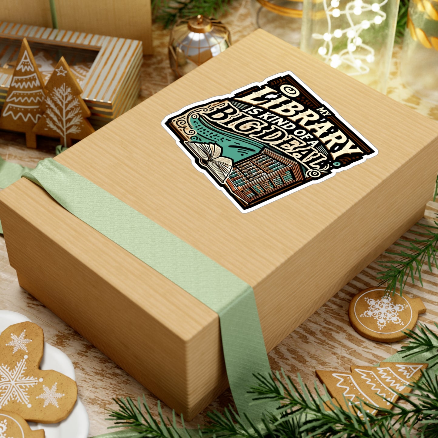 My Library Is Kind Of A Big Deal - Library Sticker for Laptop Sticker. Water Bottle Sticker, Vinyl Book Decal - Library Gift