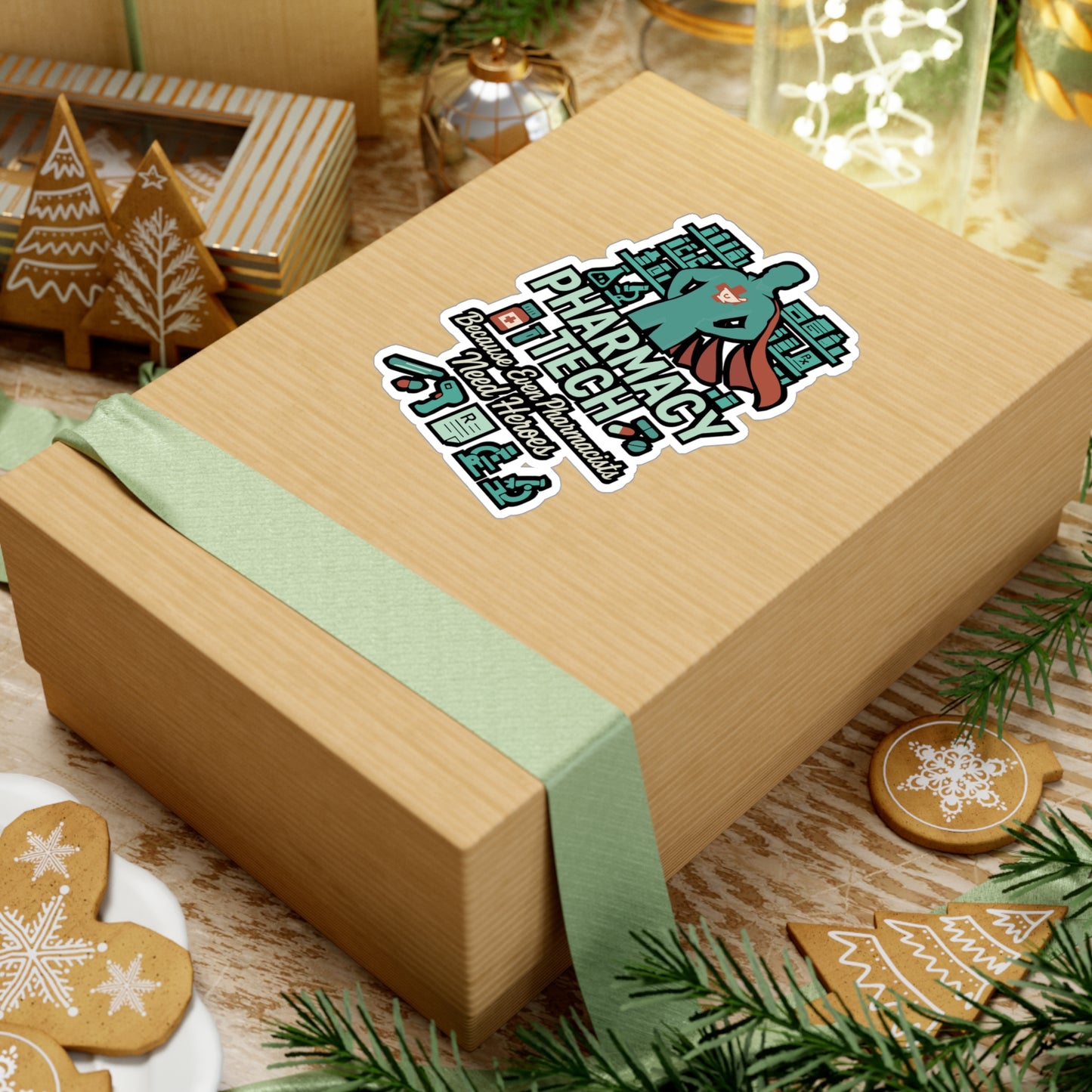 Pharmacy Tech Because Even Pharmacists Need Heroes - Pharmacy Sticker for Laptop, Water Bottle - Gift for Pharmacy Technicians, Coworkers