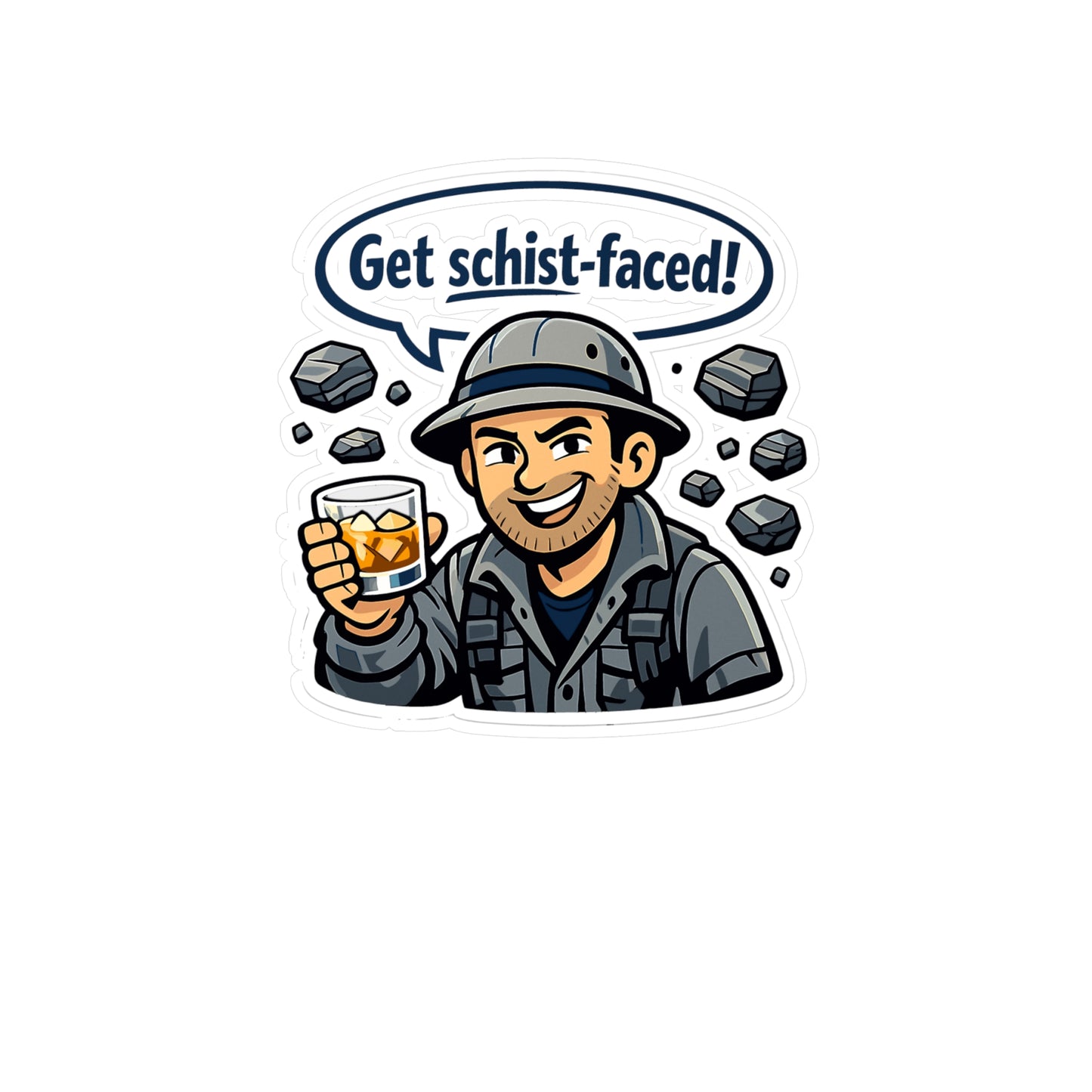 Geologie Sticker Get schist-faced! Funny Geology sticker Decals, Rocks Minerals Tectonics Vinyl Waterproof for Laptop Water Bottle