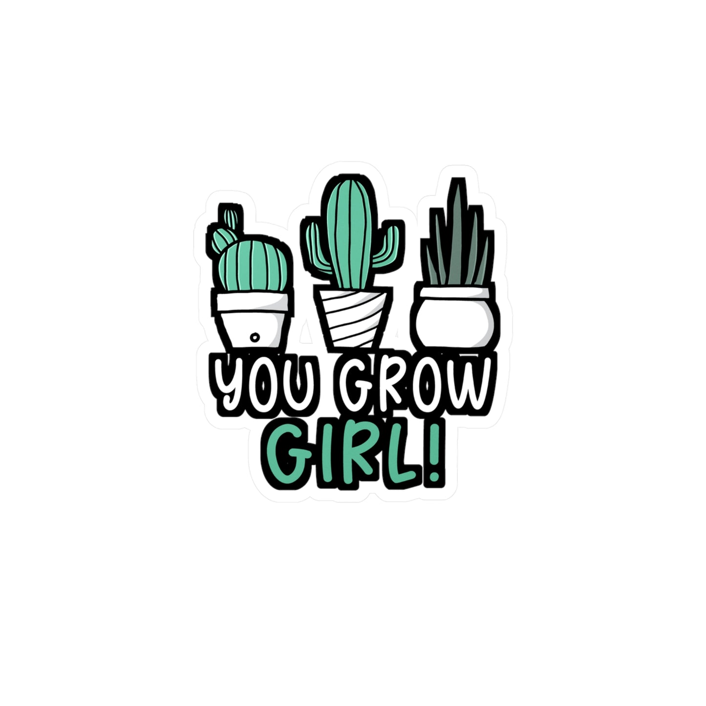 You Grow Girl - Gardening Sticker for Car Window Laptop Sticker. Water Bottle Sticker, Vinyl Compost Decal, Herbs Sticker - Gardening Gift