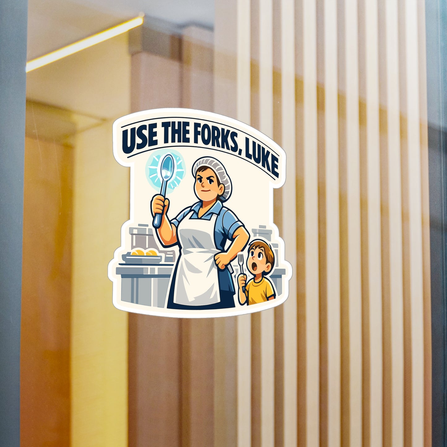 Lunch Lady Sticker Use the Forks, Luke Funny School Canteen Vinyl Waterproof sticker decals for Laptop Water Bottle