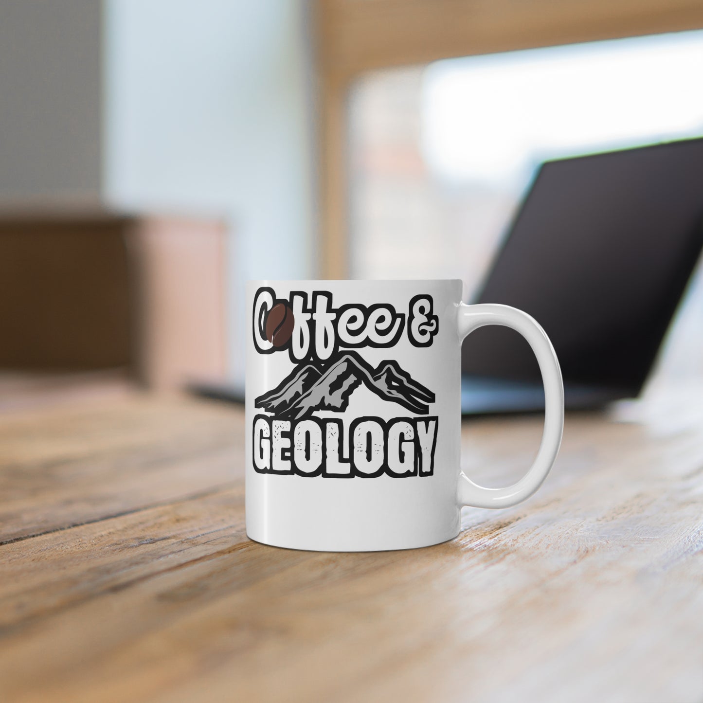 Coffee & Geology - Geology Mug for Coffee 11oz. Geology Cup, White ceramic, Geologist Mug, Rocks Tea Cup - Geology Gift