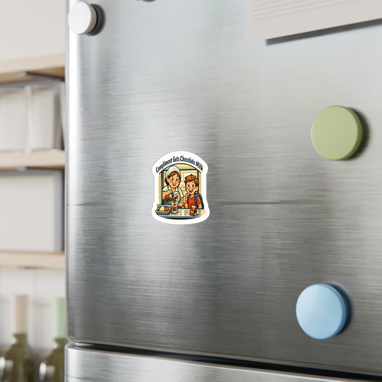 Lunch Lady Sticker Compliment Gets Chocolate Milk Funny Design Vinyl Waterproof Decals for Laptop Water Bottle School Canteen Humor