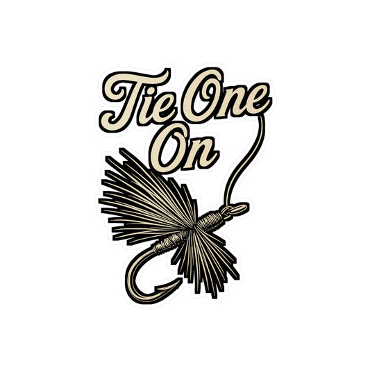 Tie One On – Bass Fishing Vinyl Decal for Car, Laptop, or Water Bottle | Angling Gift for Fishing Enthusiasts