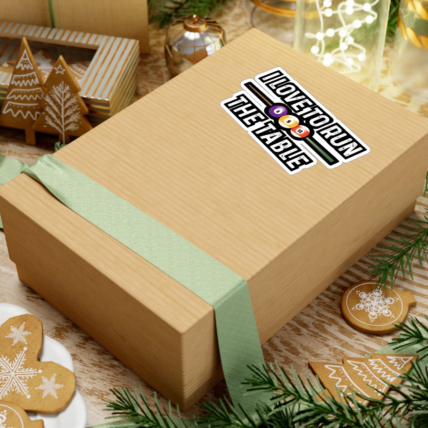 I Love To Run The Table - Billiards Sticker for Laptop Sticker. Water Bottle Sticker, Vinyl Pool Decal - Billiards Gift