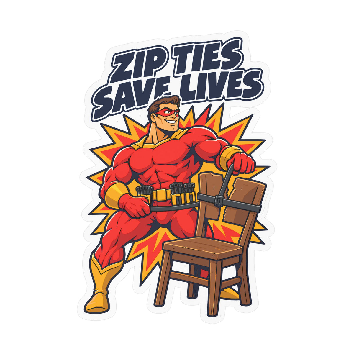 Upcycling Sticker - Zip Ties Save Lives, Recycling Art for Sustainability Fans, Laptop and Water Bottle Decals