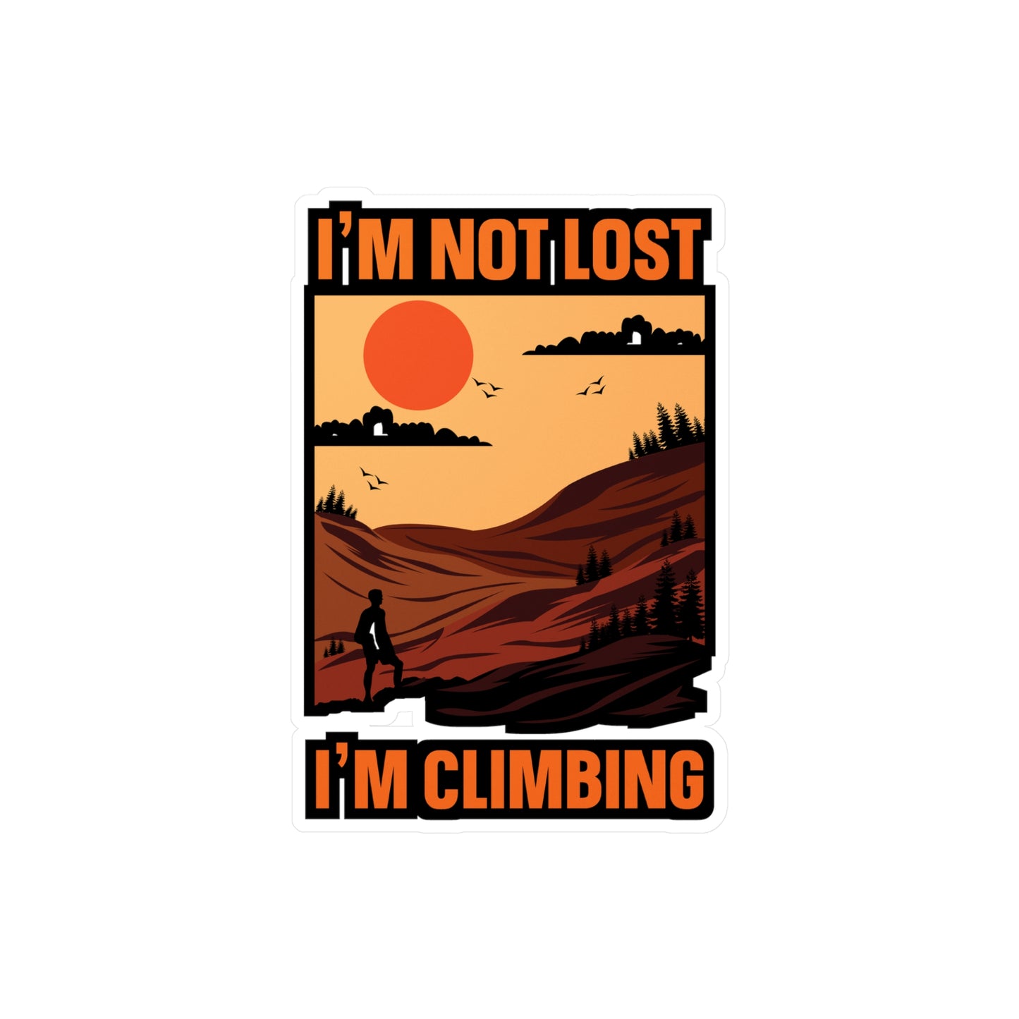 Rock Climbing Mountain Climber Bouldering  - Climbing Sticker for Laptop Sticker. Water Bottle Sticker, Vinyl Climber Decal - Climbing Gift