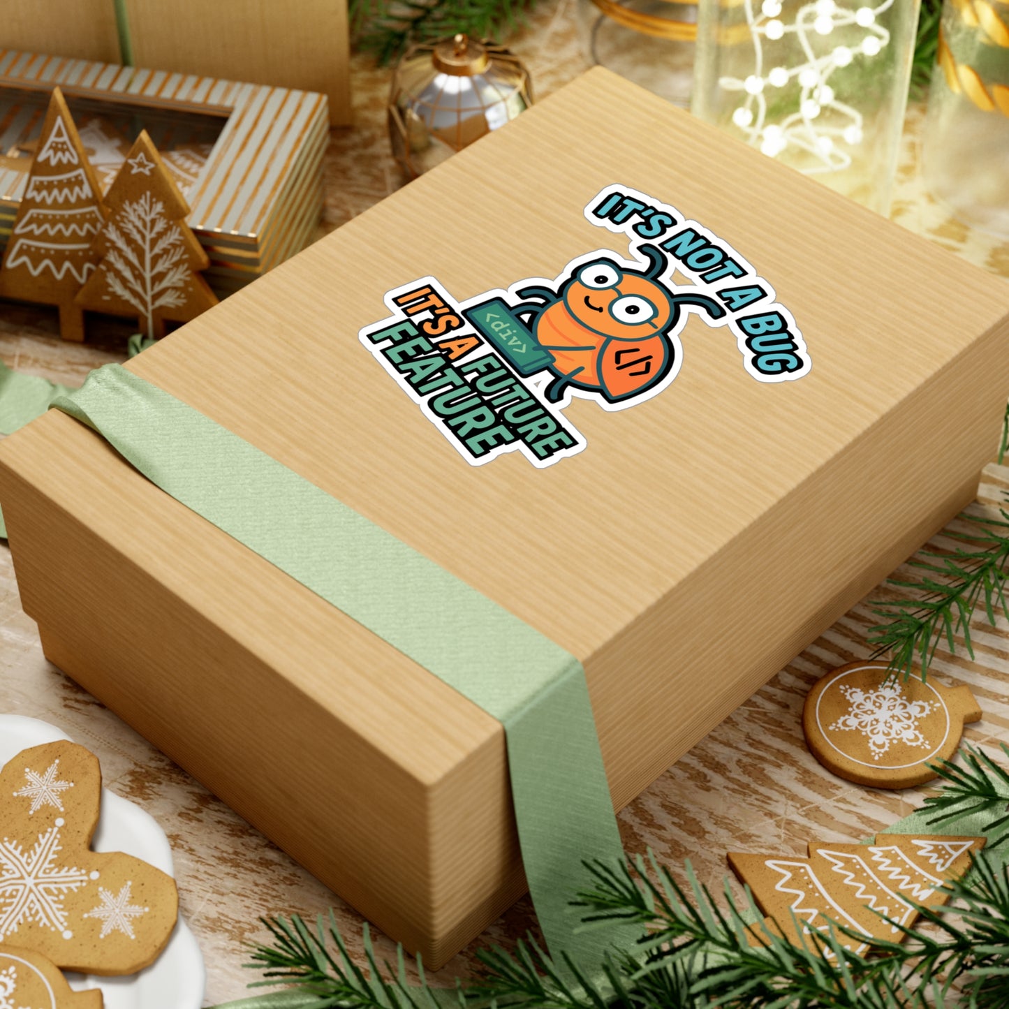 Programming Sticker – "Its Not A Bug Its A Future Feature" Coding Decal, Vinyl Waterproof Developer Stickers for Laptop, Water Bottle, Software Gift