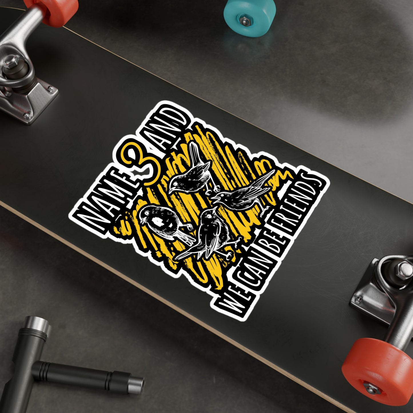 Name 3 and We Can Be Friends | Birdwatcher Sticker | Binocular Decals | Bird nerd Laptop Sticker | Birdwatcher Gift | Binocular Gift