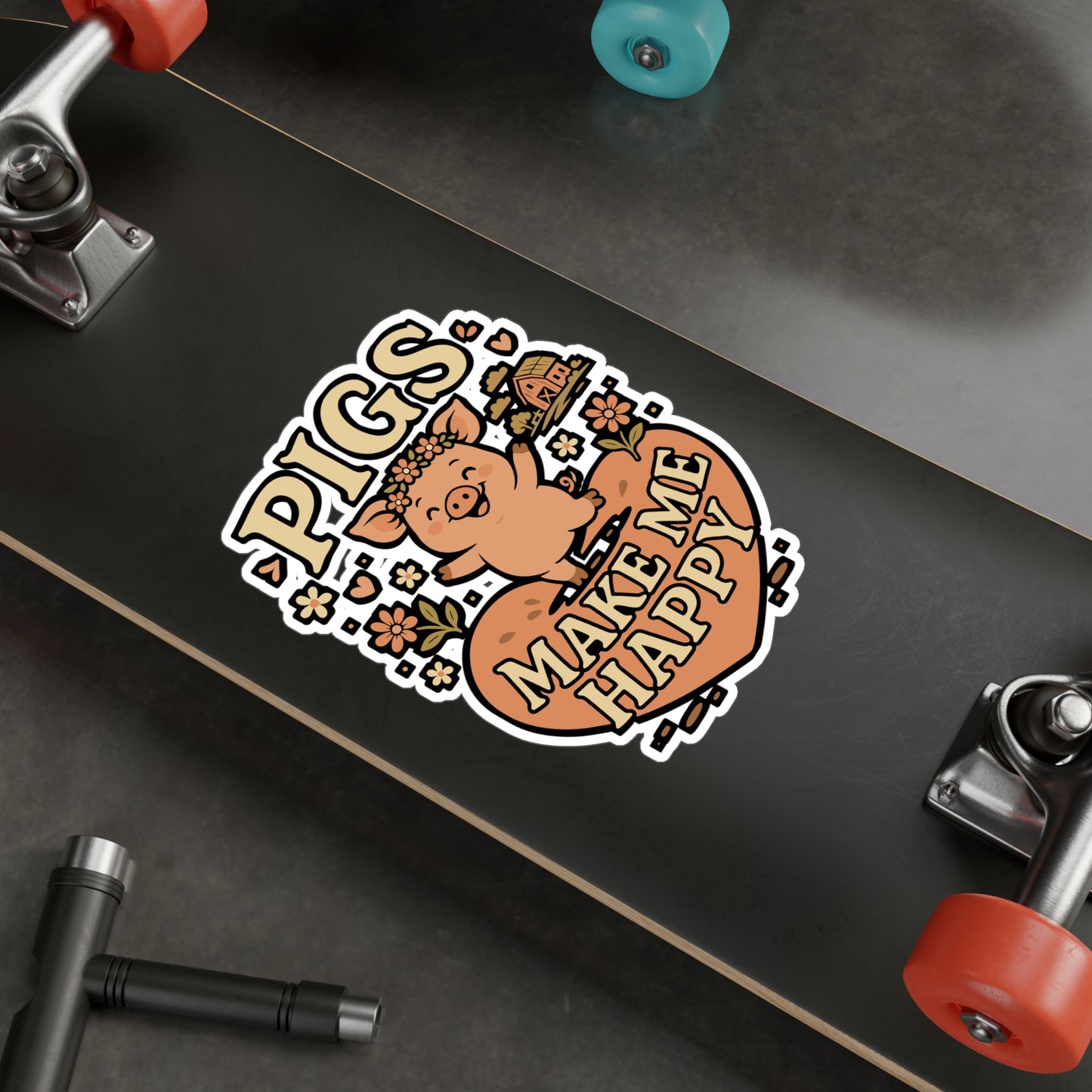 Pigs Make Me Happy – Farmer Sticker for Car, Laptop, Water Bottle & Animal Lover Gifts