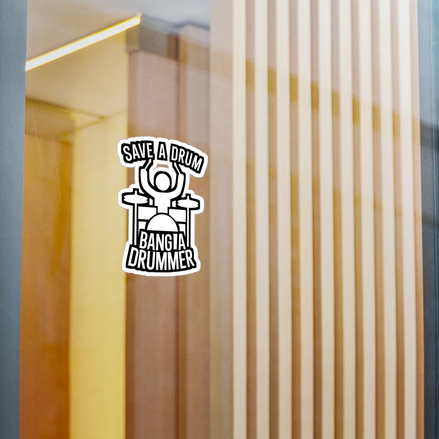 Save a drum bang a drummer - Drums Sticker for Wall, Laptop, Window, Truck, Car Drums Gift Vinyl Drummer Decal Sticker