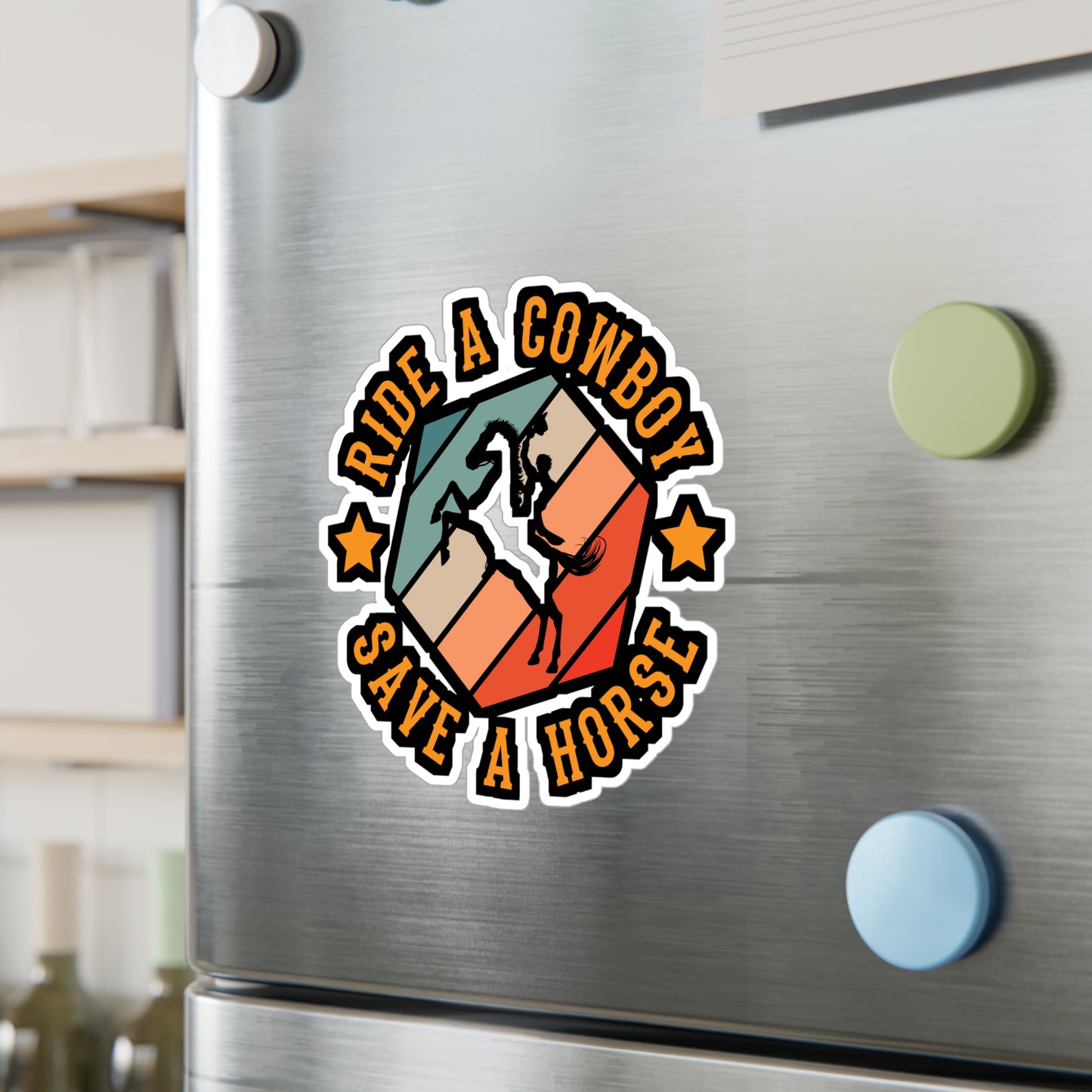 Ride A Cowbow Save A Horse - Cowboy Sticker for Laptop Sticker. Water Bottle Sticker, Vinyl Cowgirl Decal - Cowboy Gift