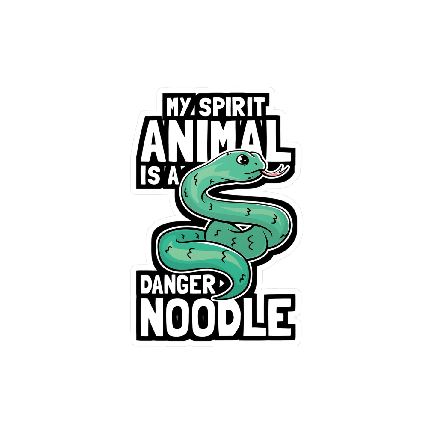 My Spirit Animal Is A Danger Noodle - Snakes Sticker for Laptop Sticker. Water Bottle Sticker, Vinyl Reptiles Decal - Snakes Gift
