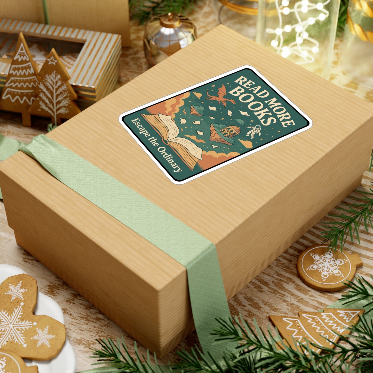 Read More Books - Reading Sticker for Laptop, Water Bottle, Book Lovers, Gift for Readers, Motivational Bookworm Decor