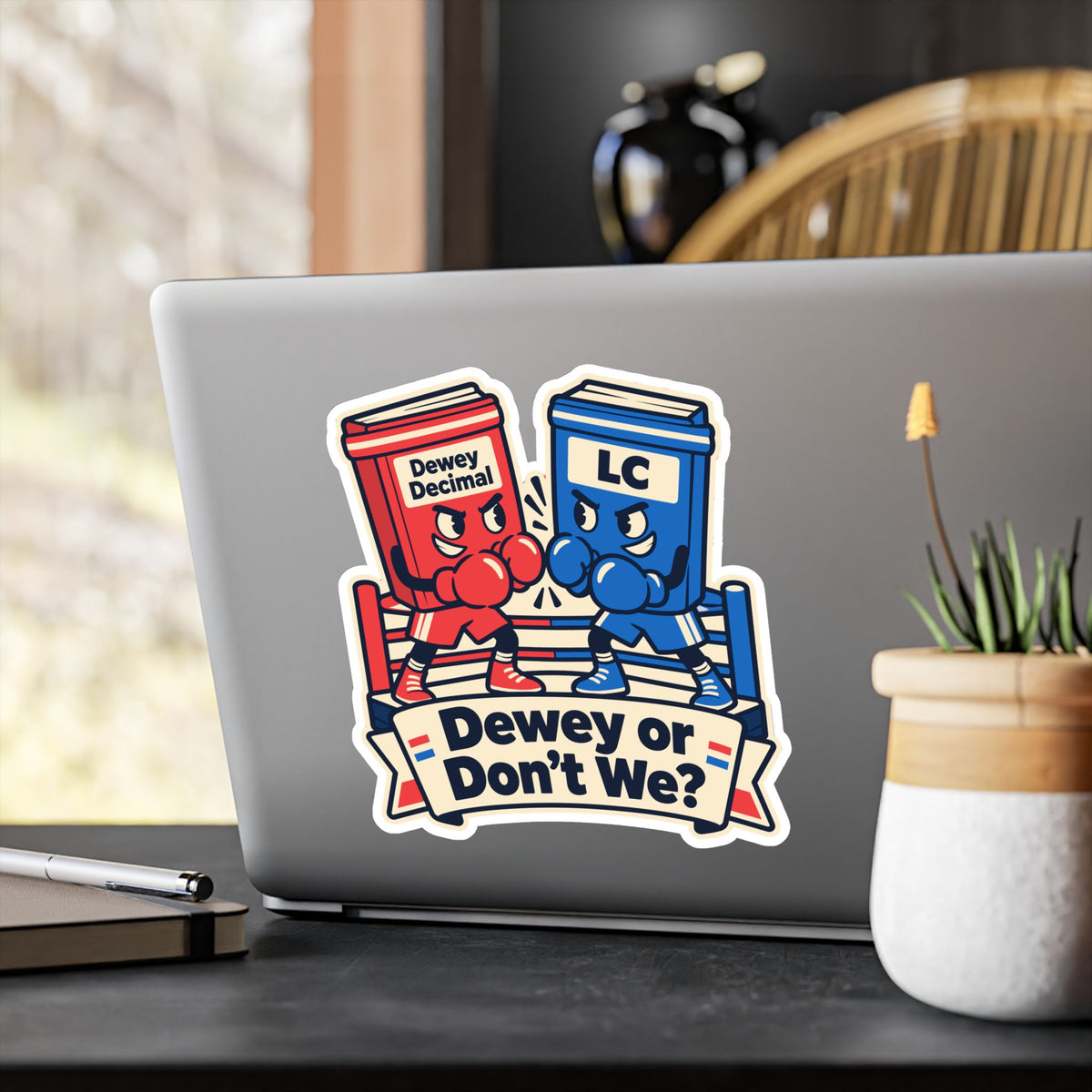 Librarian Sticker - Dewey or Don’t We? Fabulous, Magical Unicorn Decals for Laptop and Water Bottle