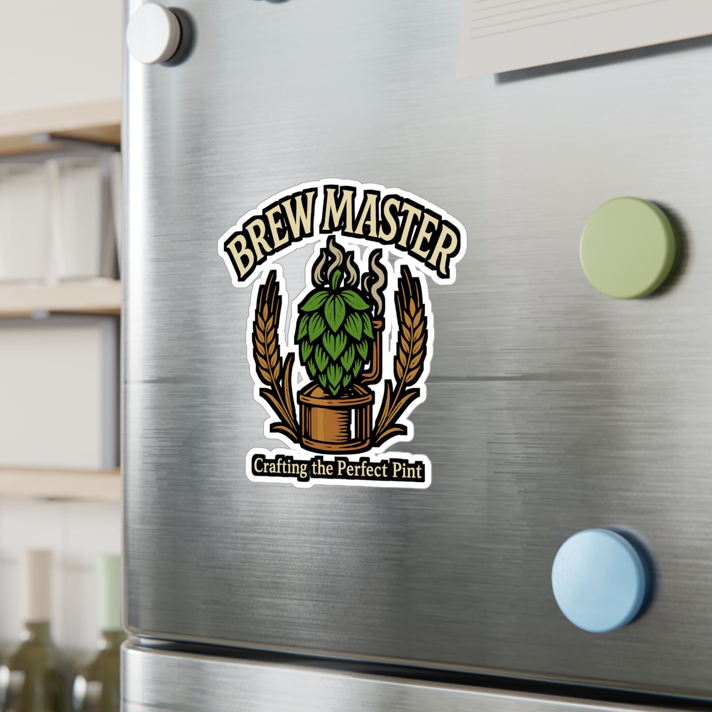 Brewing Sticker – "Brew Master" Vinyl Decal for Craft-Beer Enthusiasts, Perfect for Brewer Laptop or Water Bottle, Waterproof Brewery Stickers