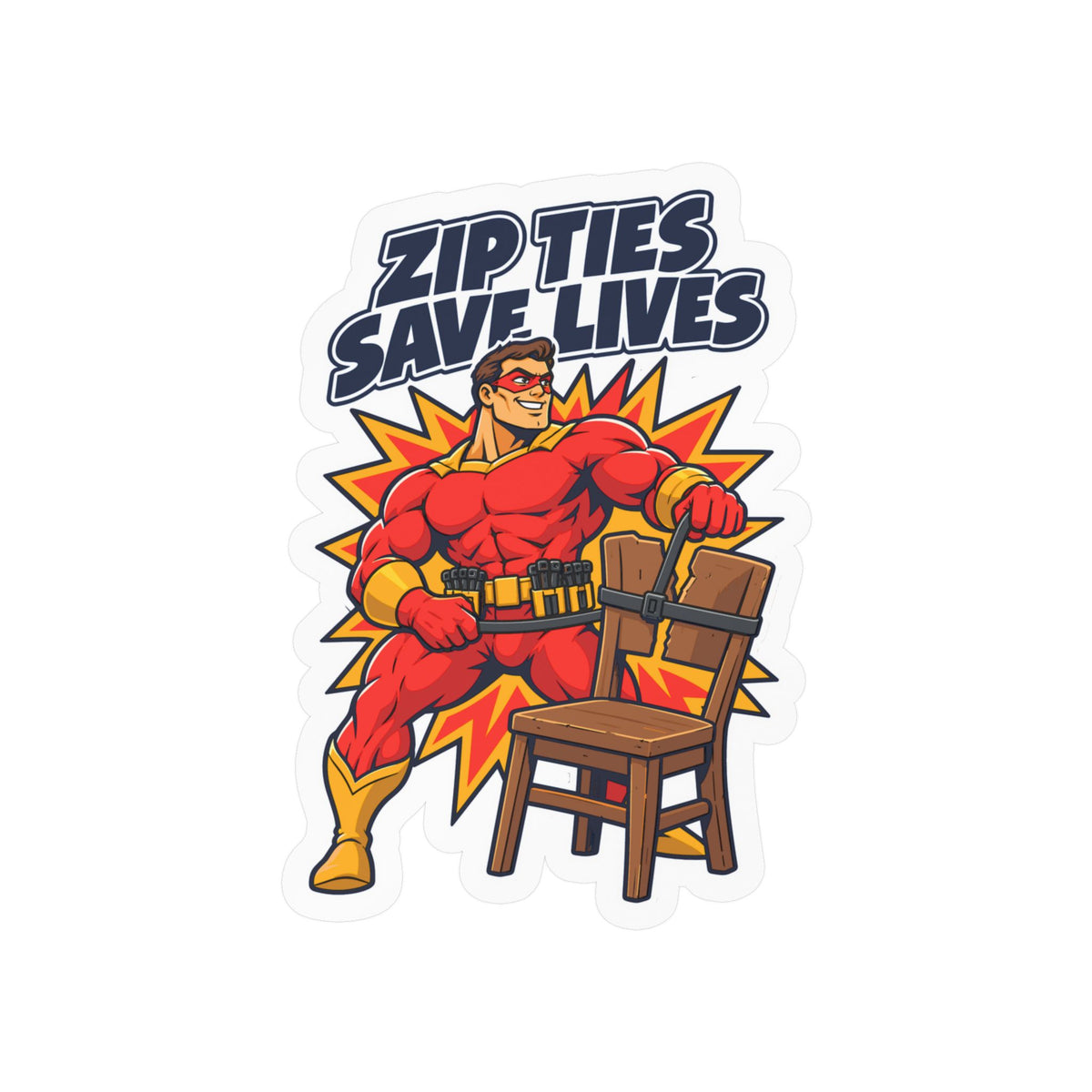 Upcycling Sticker - Zip Ties Save Lives, Recycling Art for Sustainability Fans, Laptop and Water Bottle Decals