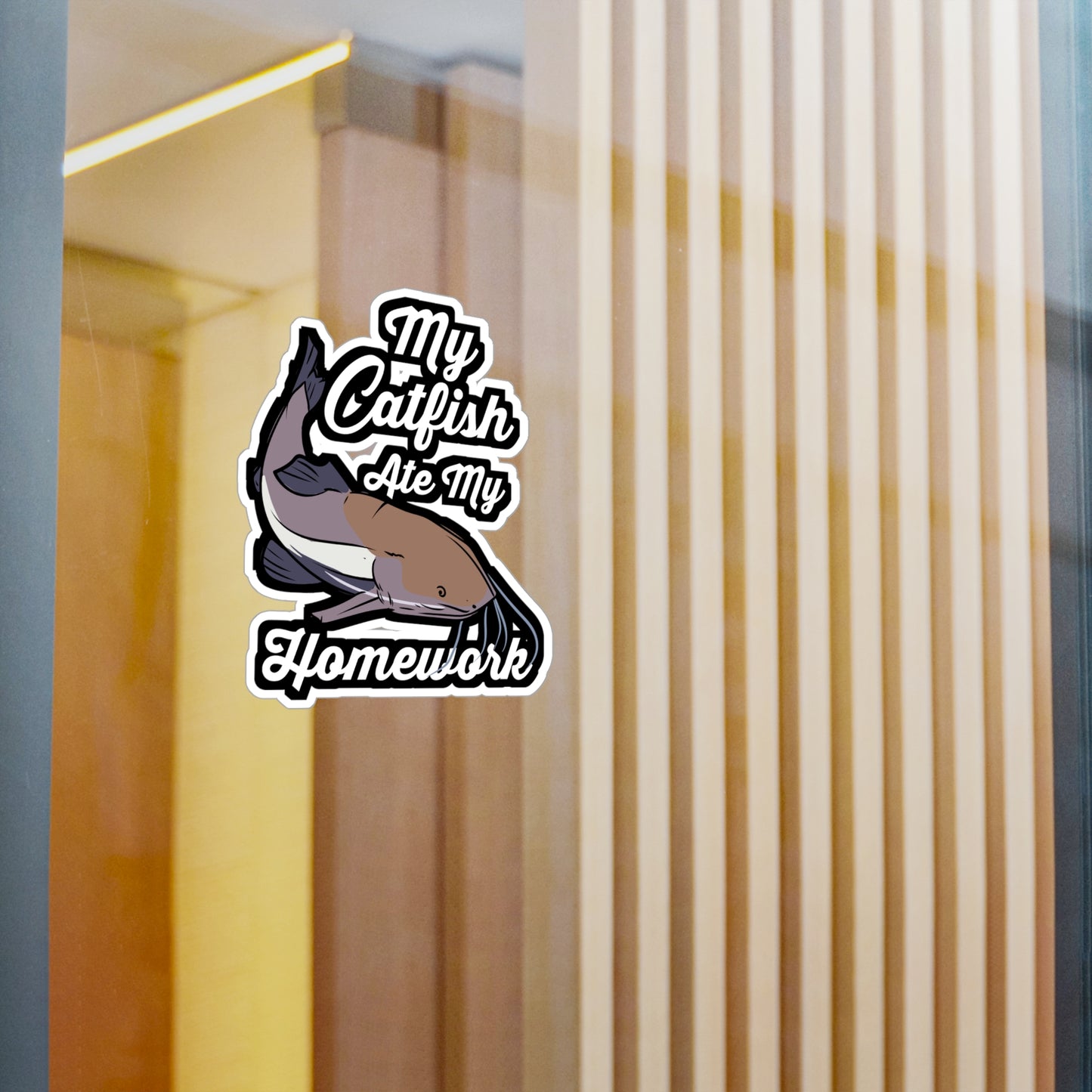 My Catfish Ate My Homework - Catfish Sticker for Laptop Sticker. Water Bottle Sticker, Vinyl Goonch Decal - Catfish Gift